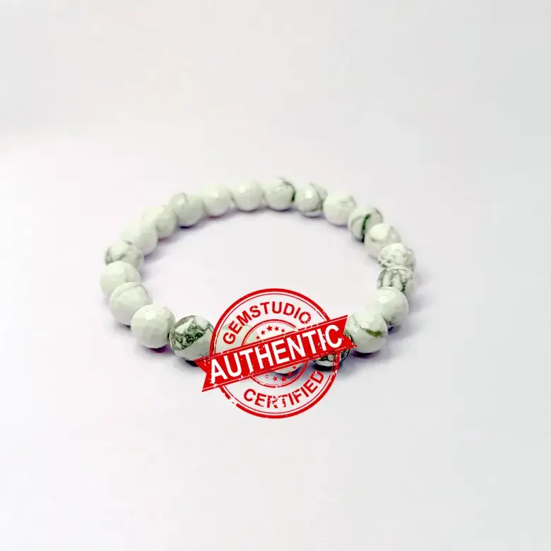 Howlite Diamond Cut Bracelet - To Regulate Income and Beauty - Image 7