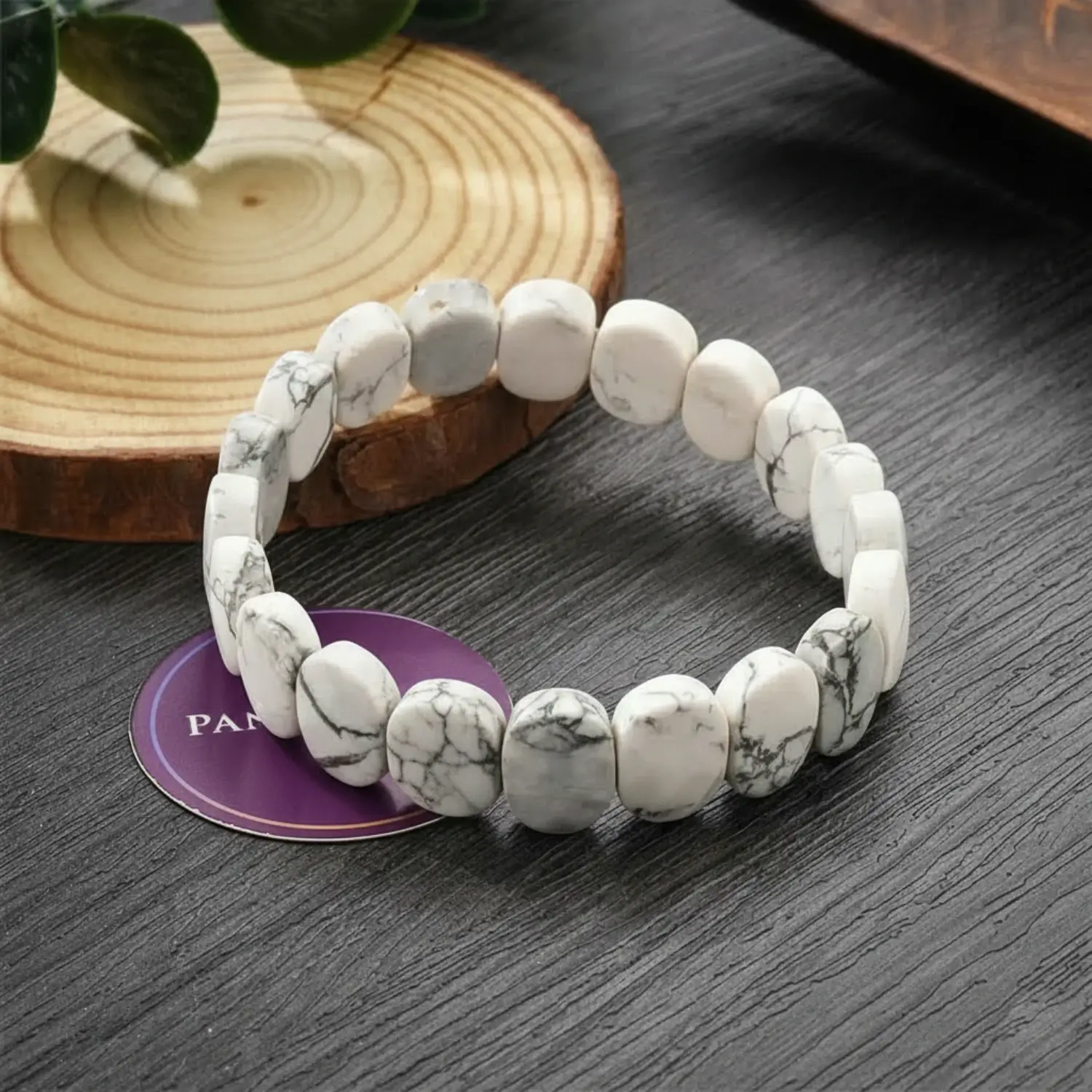 Howlite Oval Faceted Bracelet - Image 3
