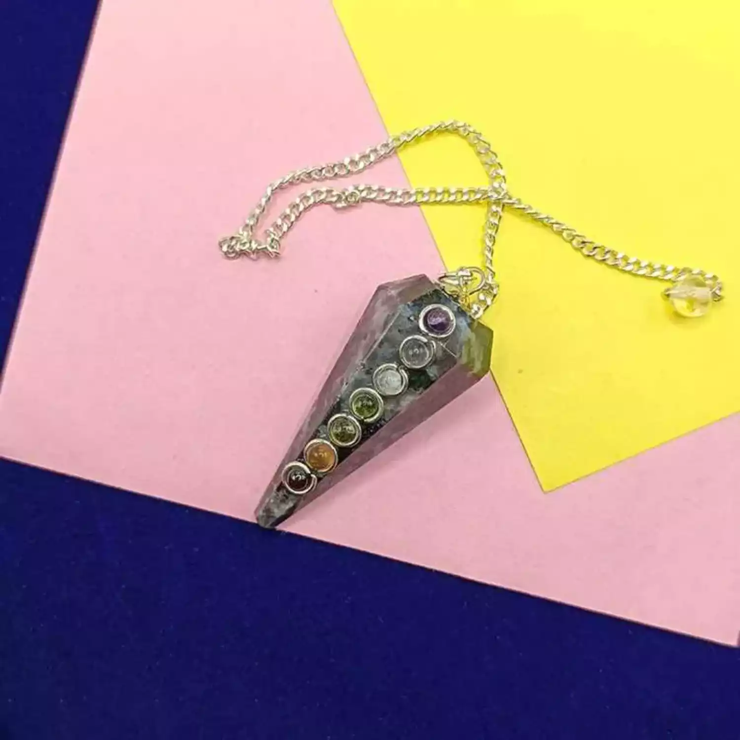 Indigo Gabbro 7 Chakra Dowsing Pendulum - To Detect Blocked Chakra - Image 3