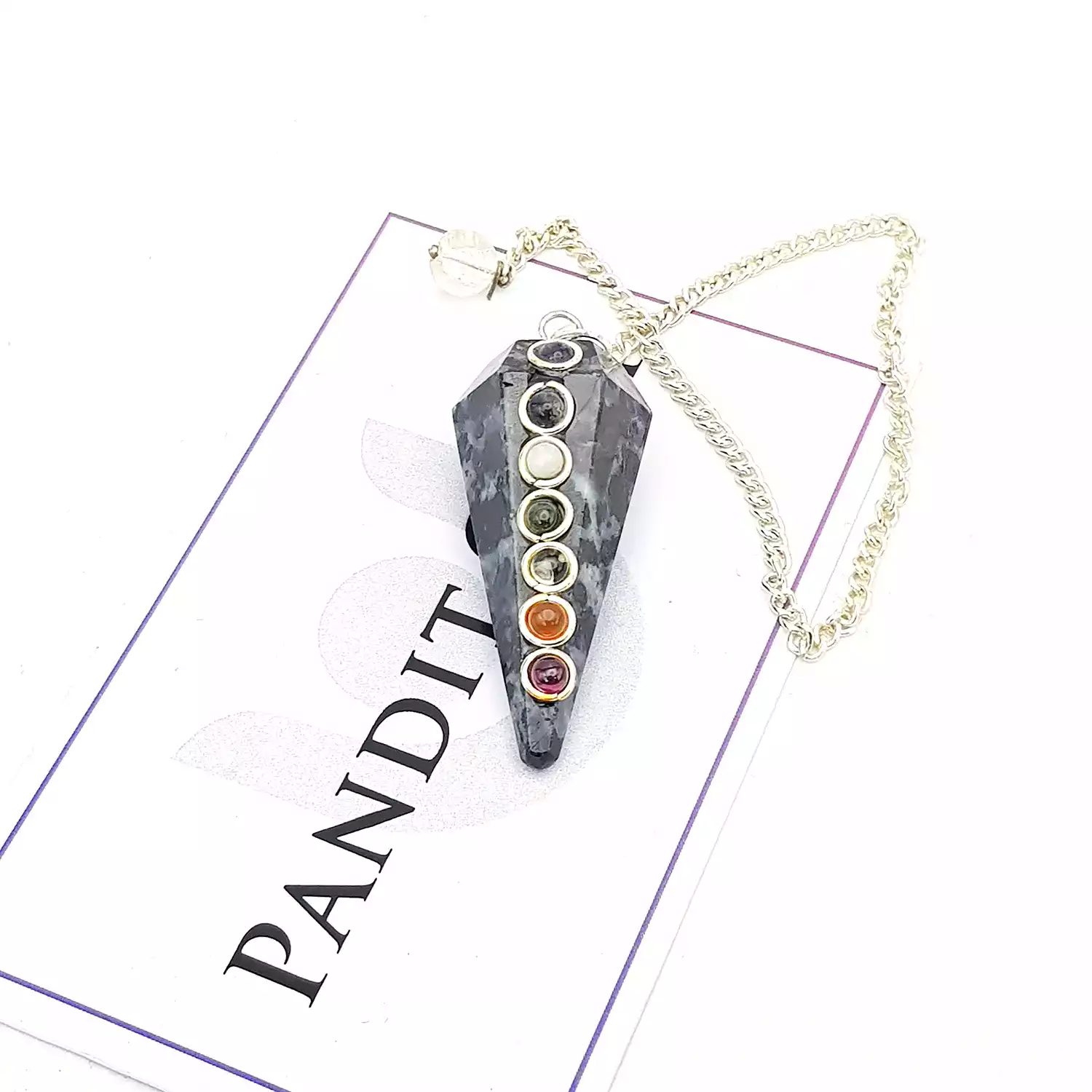 Indigo Gabbro 7 Chakra Dowsing Pendulum - To Detect Blocked Chakra - Image 4