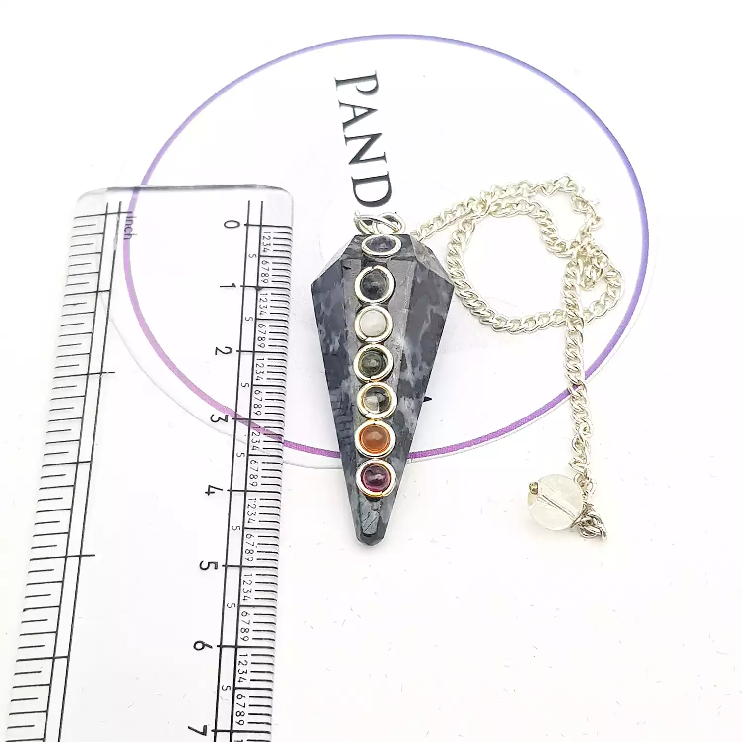 Indigo Gabbro 7 Chakra Dowsing Pendulum - To Detect Blocked Chakra - Image 5
