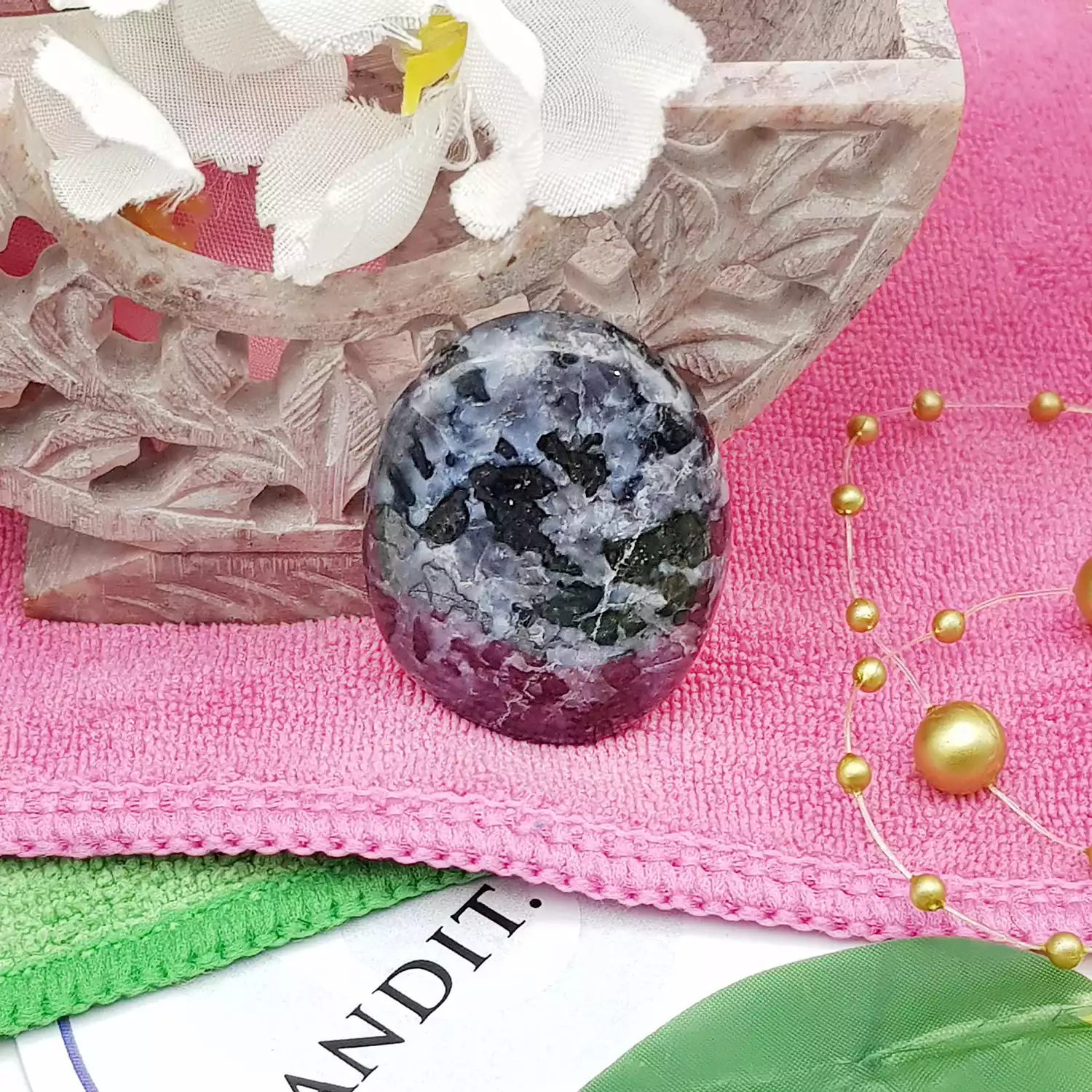 Indigo Gabbro Worry Stone - To Boost Intuitions & Positivity