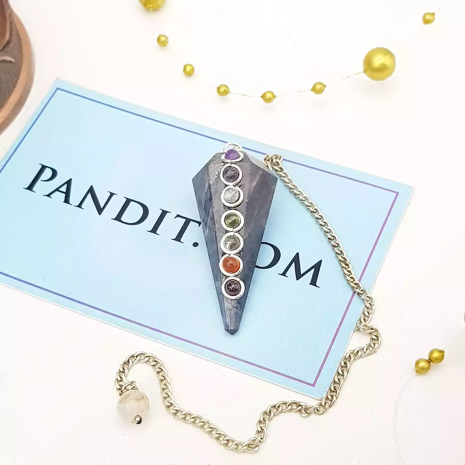 Iolite 7 Chakra Dowsing Pendulum - For Consciousness & Growth - Image 2
