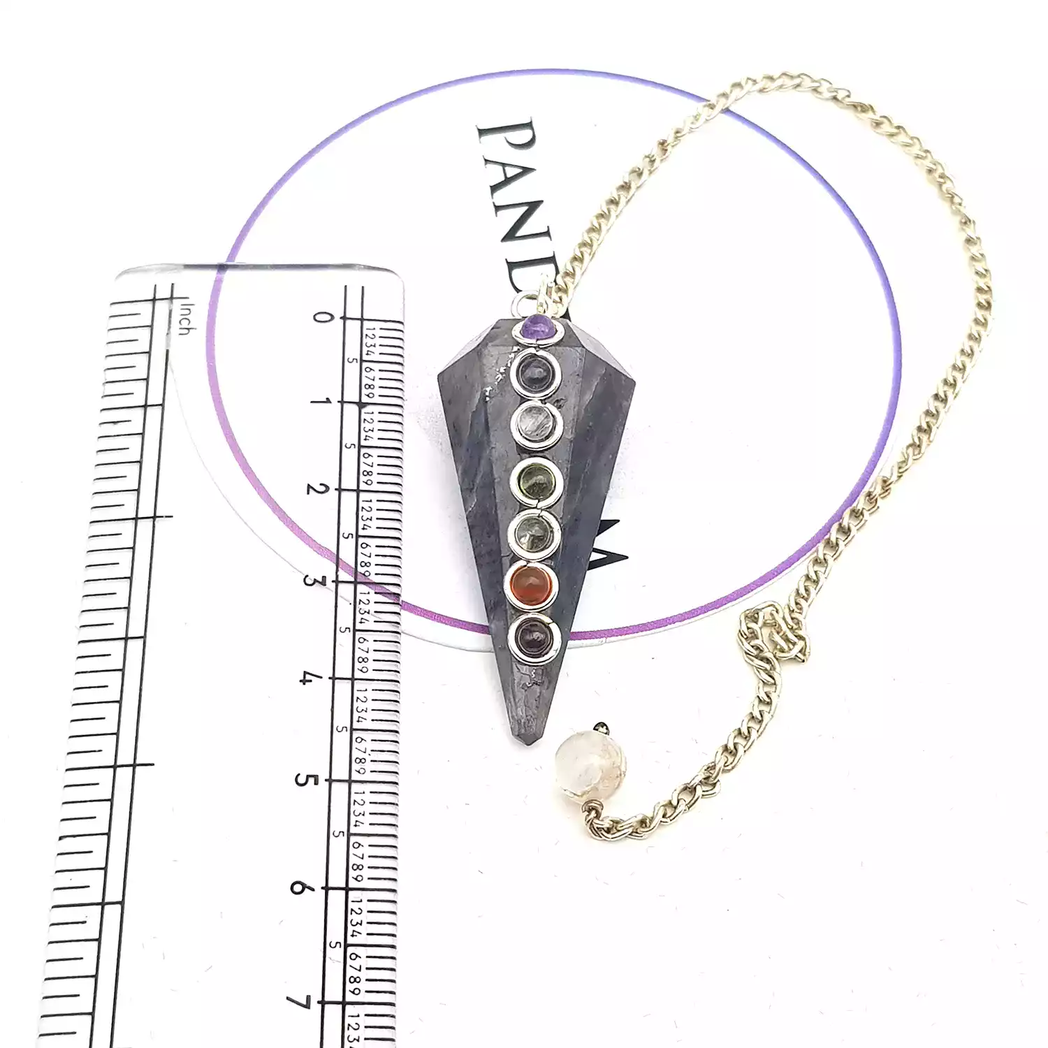 Iolite 7 Chakra Dowsing Pendulum - For Consciousness & Growth - Image 4