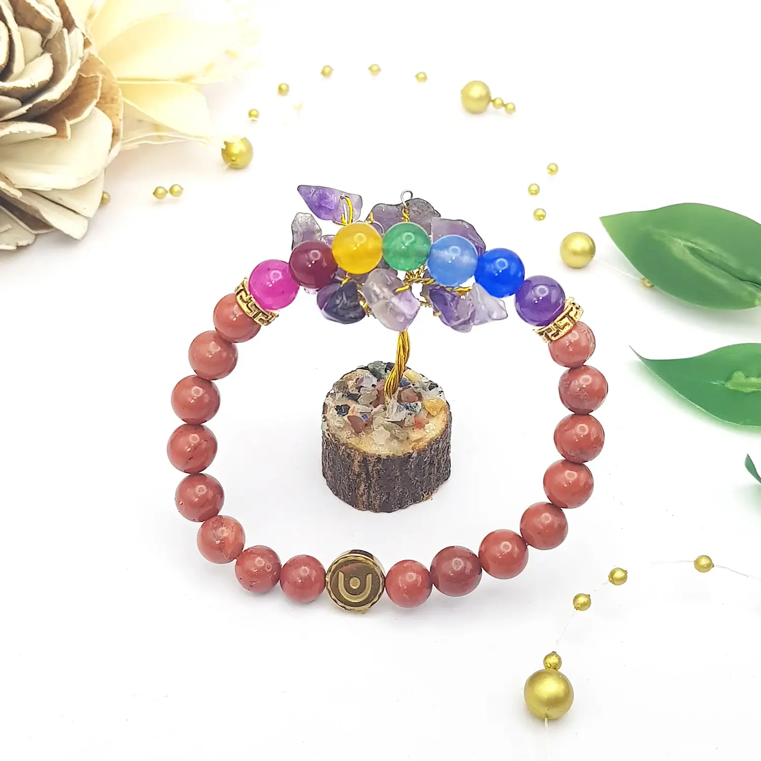 Jasper 7 Chakra Bracelet - Helps with Money and Business - Image 2
