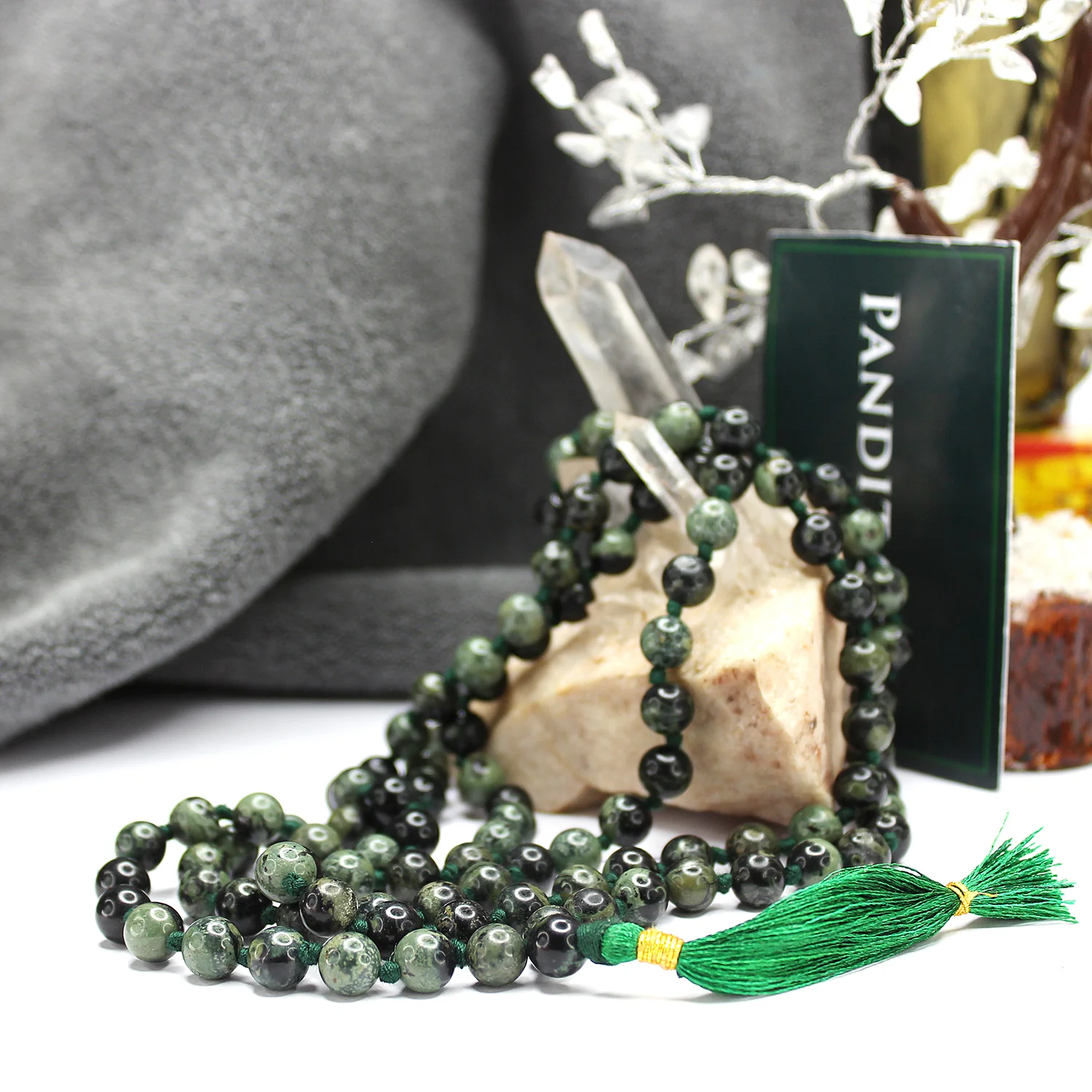 Kambaba Jasper Mala - To Kill Worries & Heightened Spirituality