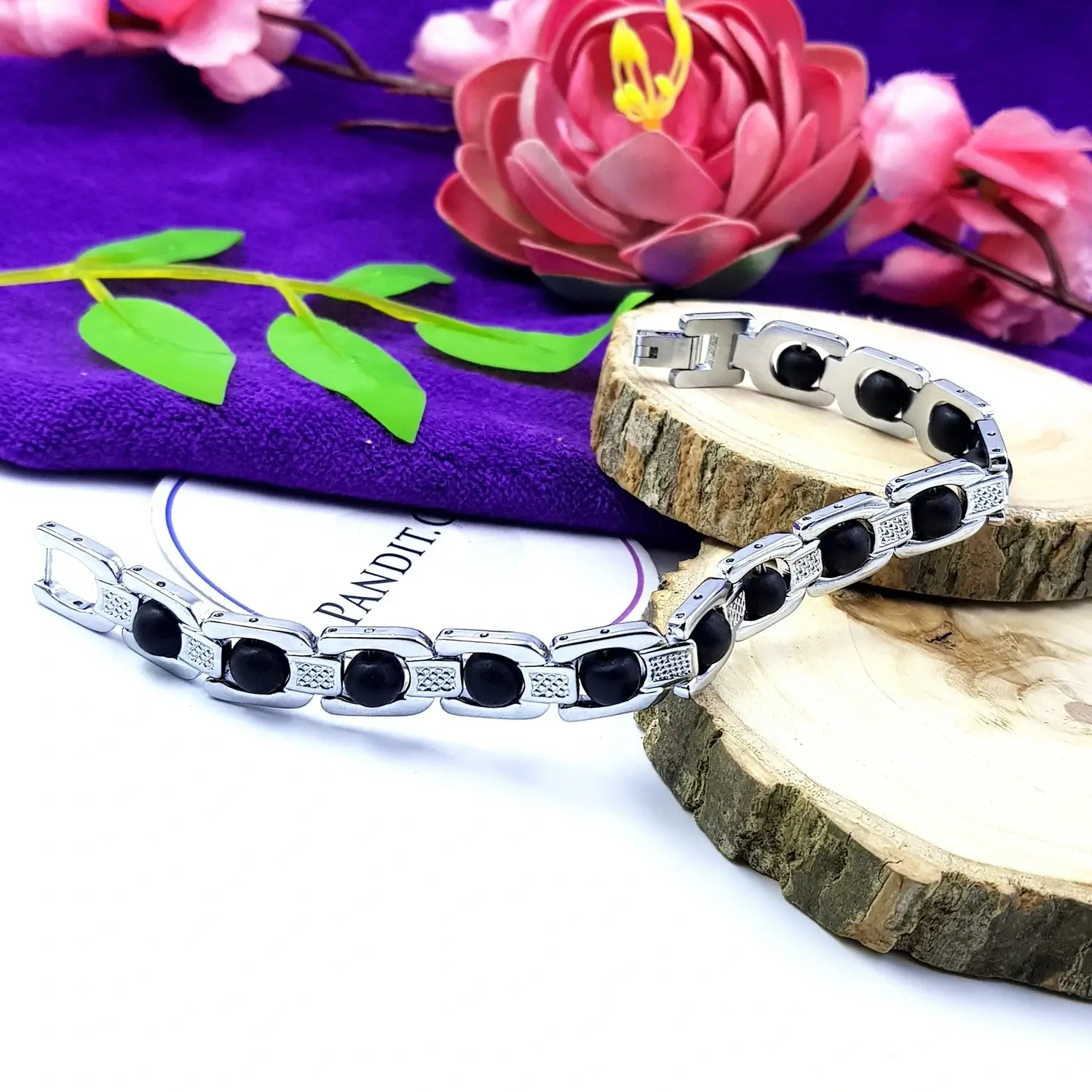 Karungali Bracelet with Silver Capping