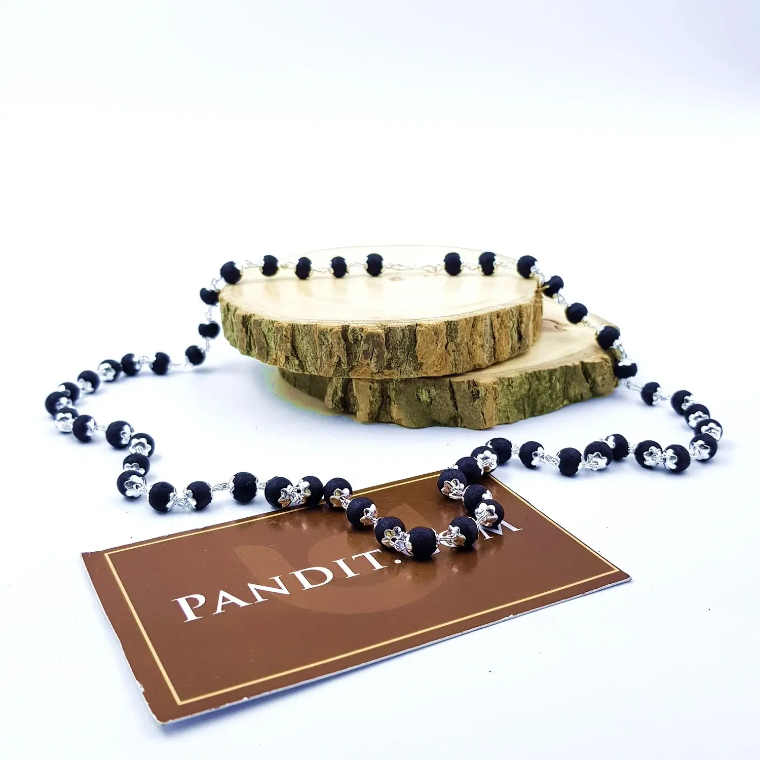 Karungali Mala with Silver Capping - Image 3