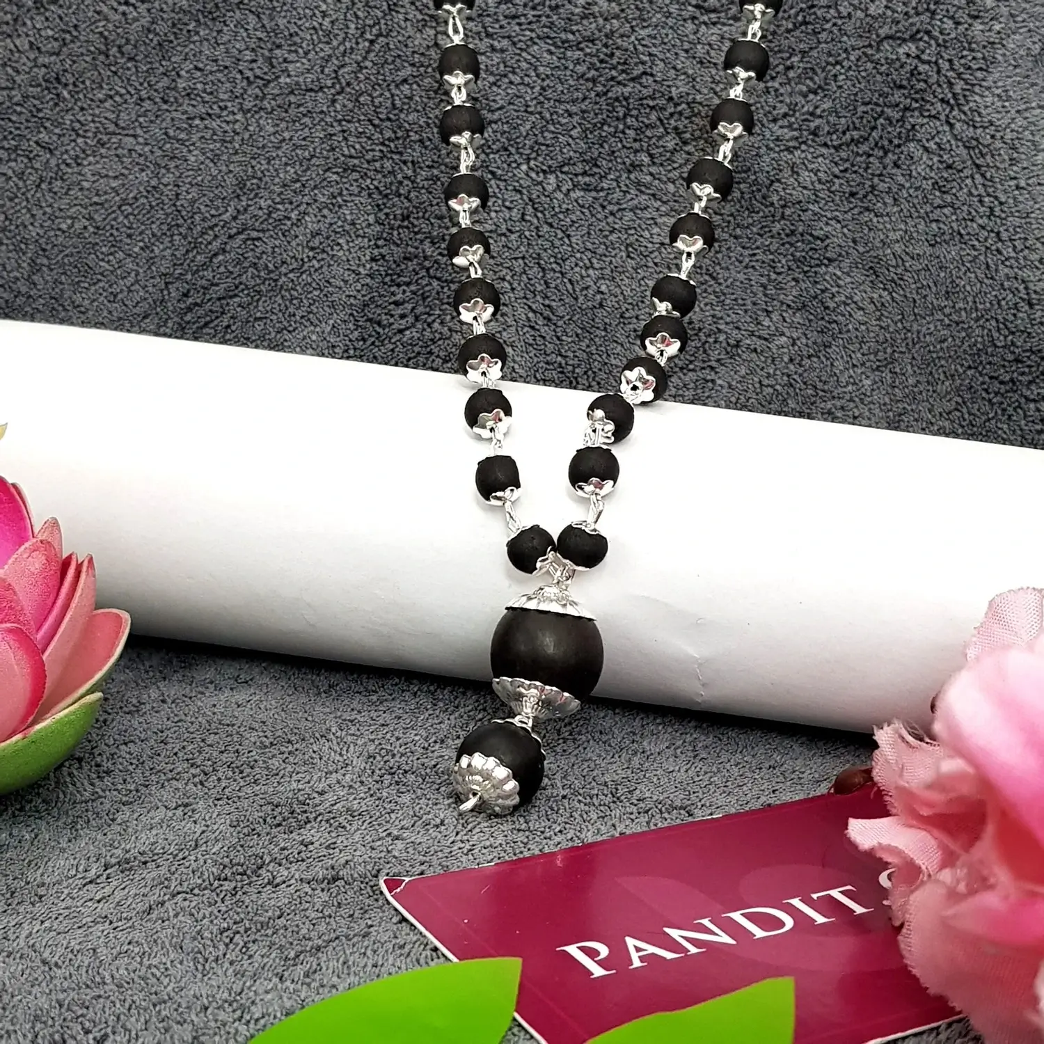Karungali Mala with Silver Capping - Image 5