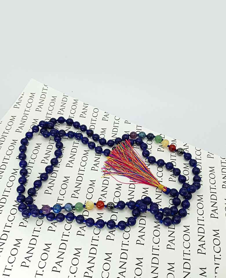 Lapis Lazuli 7 Chakra Mala - To Remove Struggle & Give Luxury - Image 5