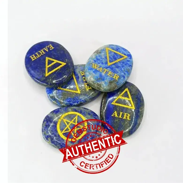 Lapis Lazuli Five Elements Symbol Stone Set - For Vastu Dosha - Image 3