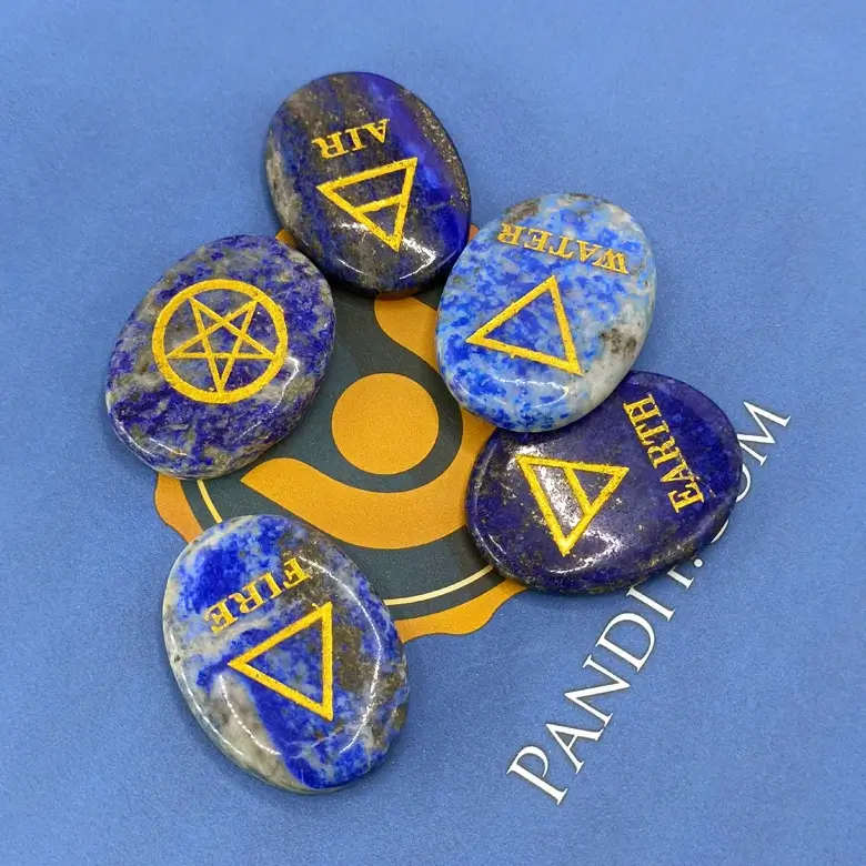 Lapis Lazuli Five Elements Symbol Stone Set - For Vastu Dosha - Image 4