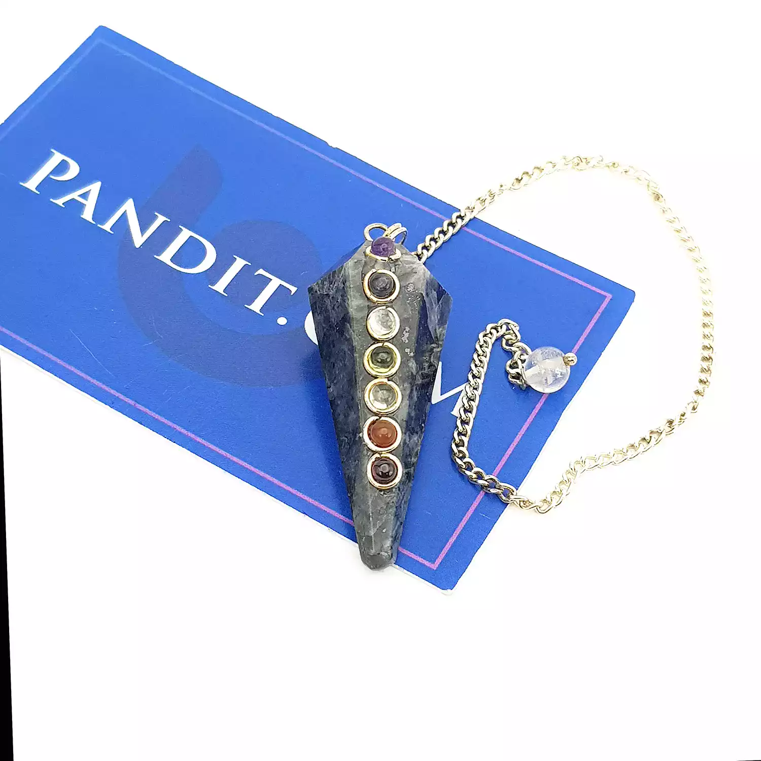 Larvikite 7 Chakra Dowsing Pendulum - For Divine Protection - Image 3