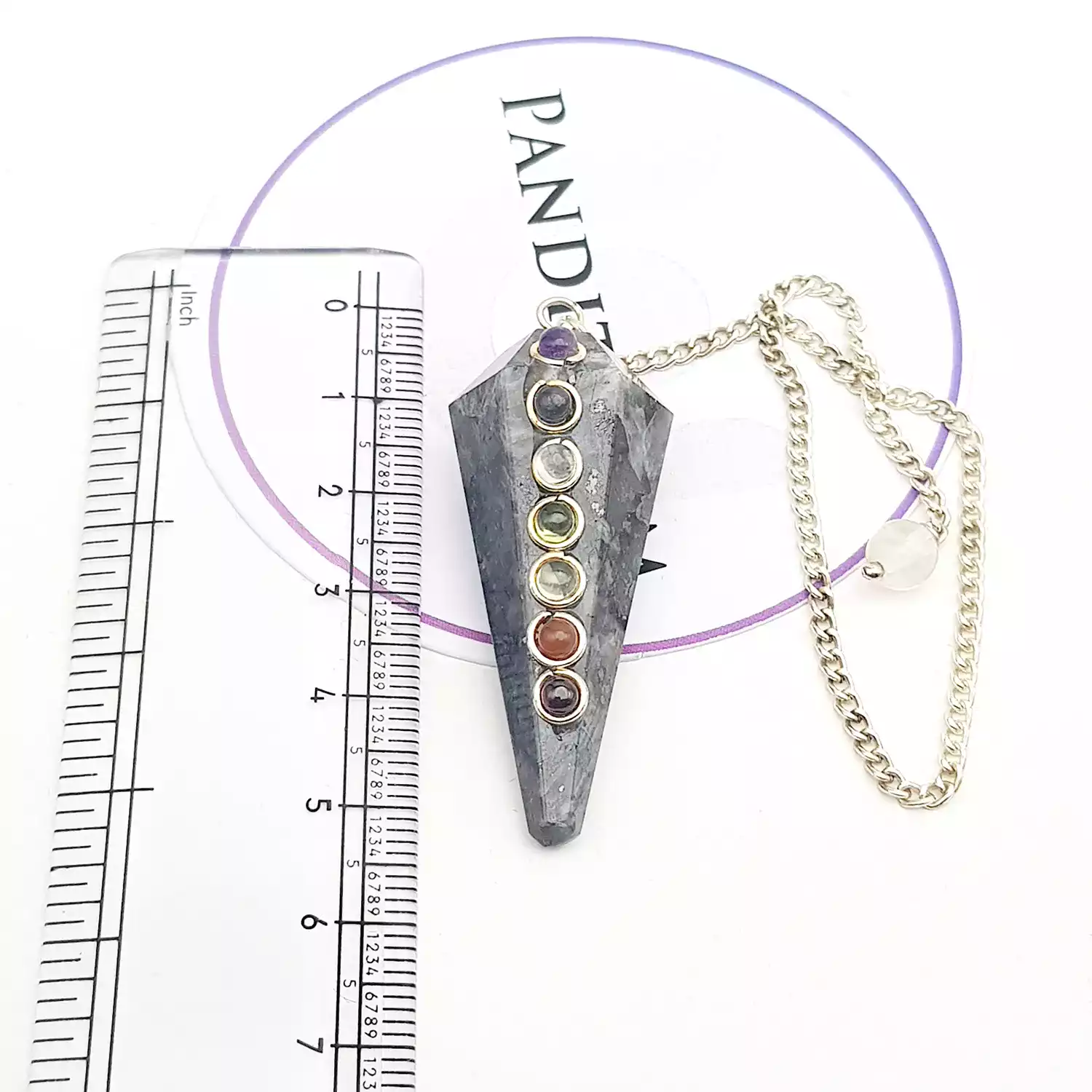 Larvikite 7 Chakra Dowsing Pendulum - For Divine Protection - Image 5