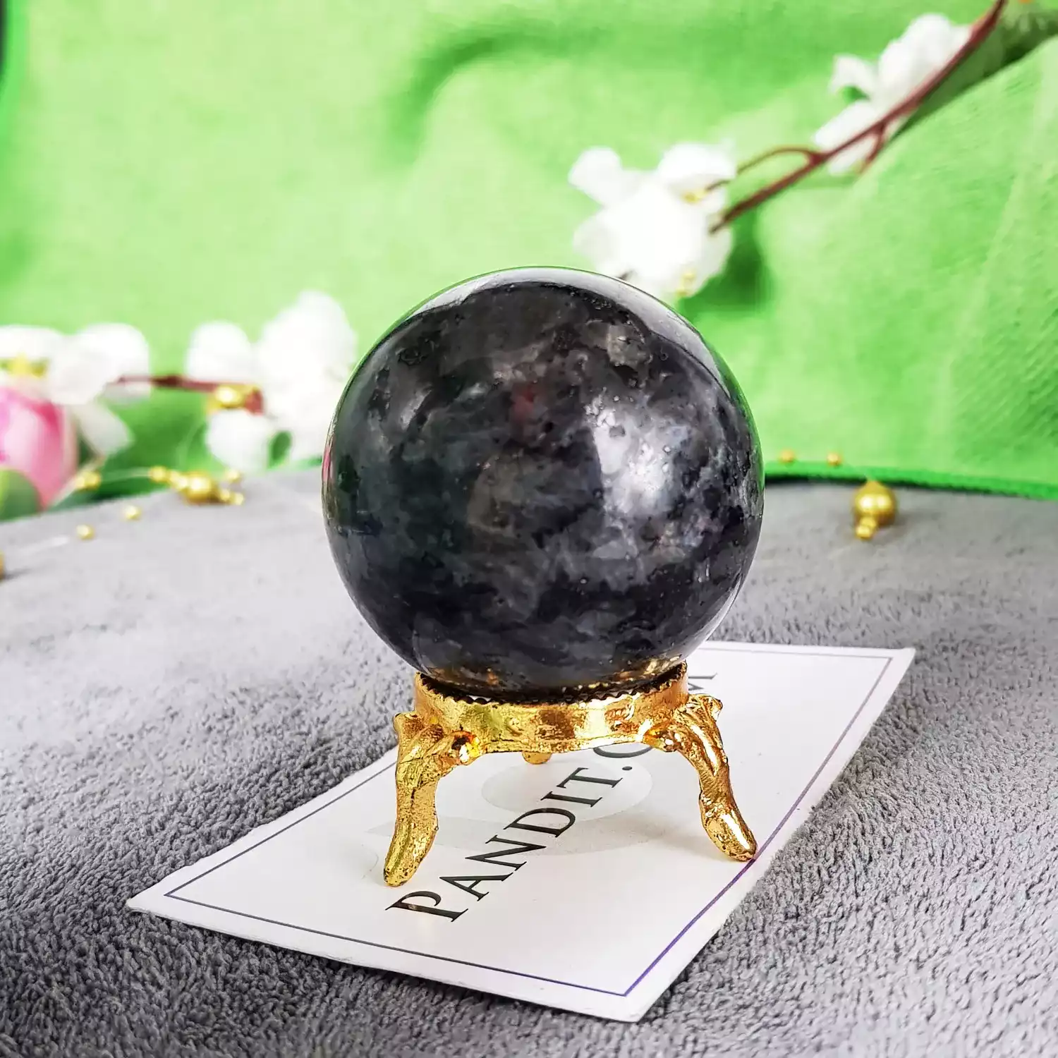 Larvikite Crystal Ball - For Inner Wisdom and Intuition - Image 2
