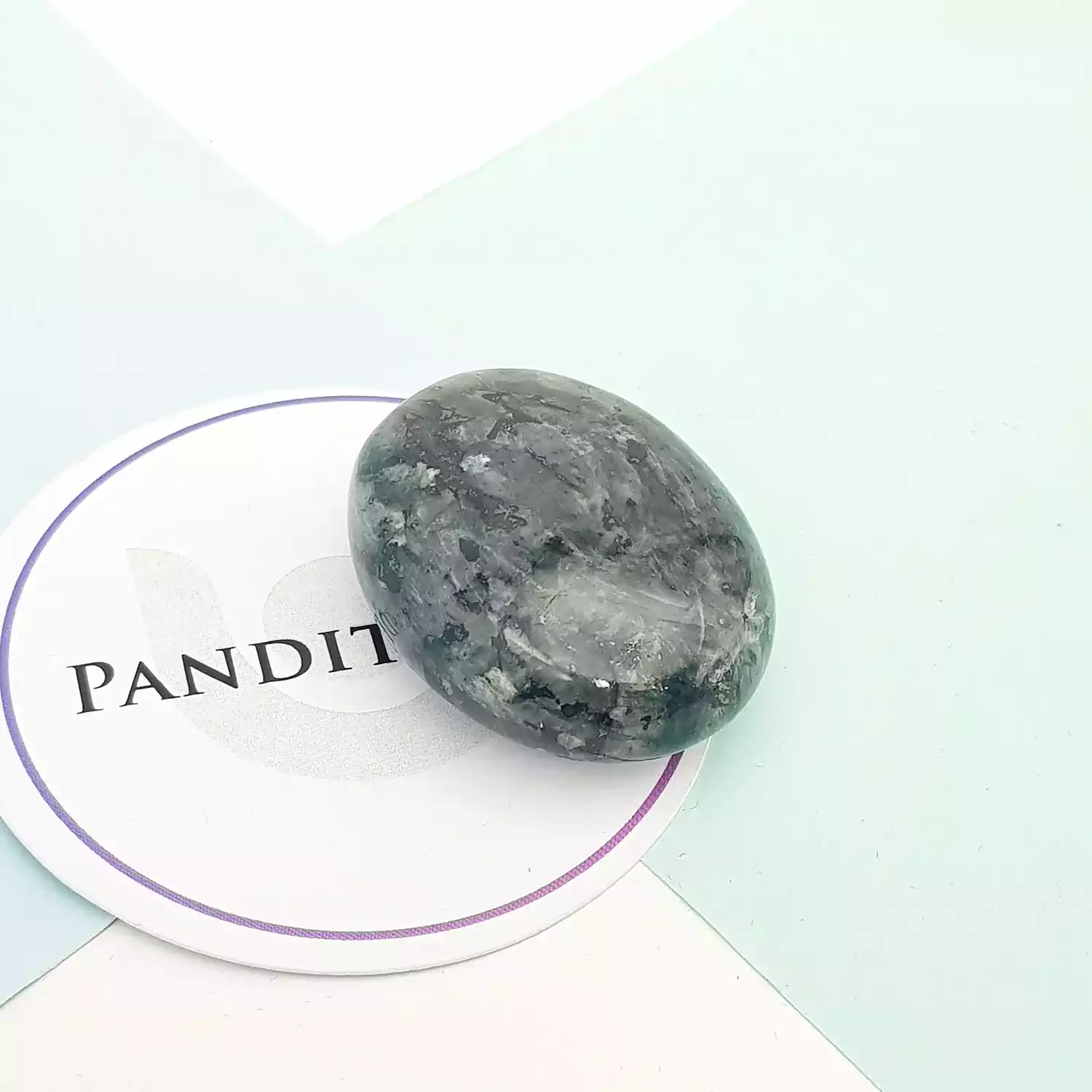 Larvikite Healing Crystal Palm Stone - Image 4