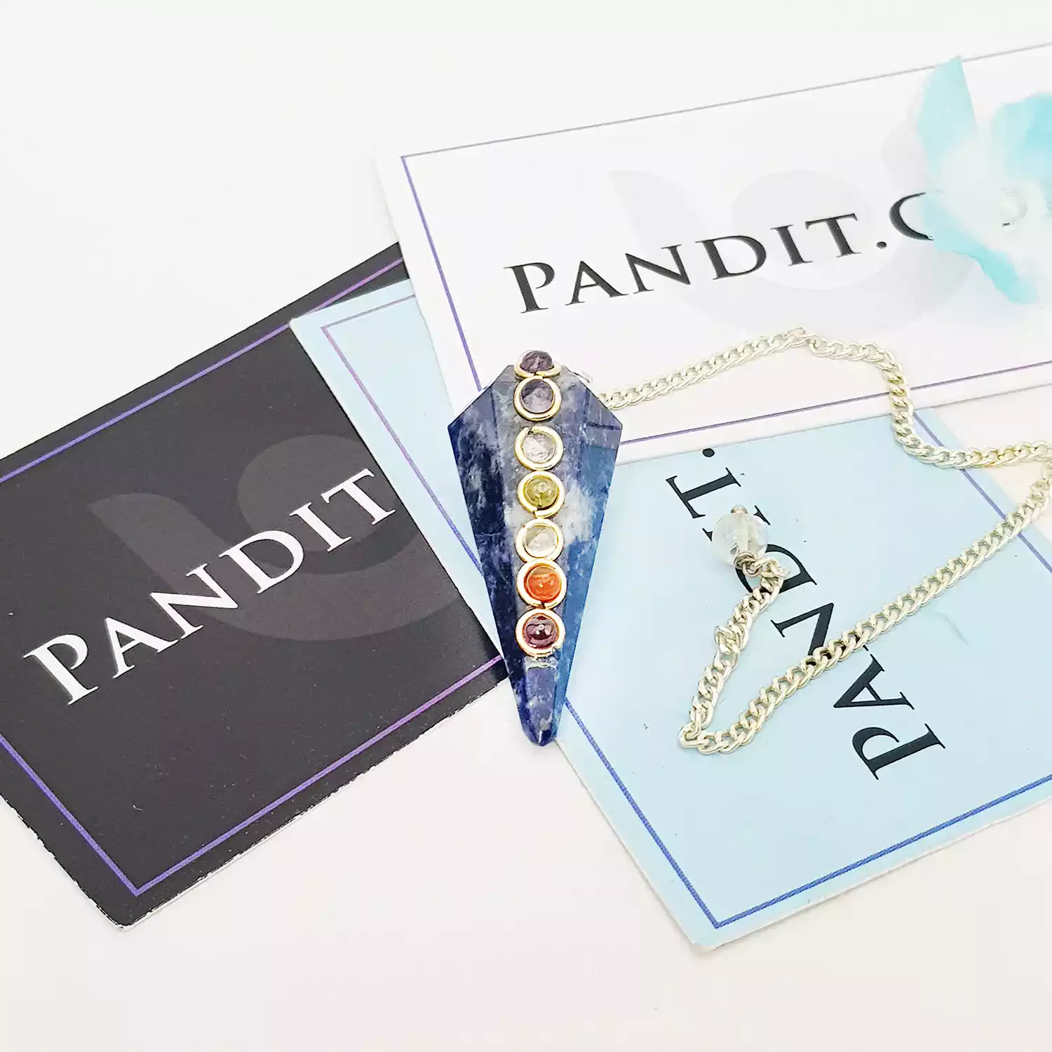 Lepidolite 7 Chakra Dowsing Pendulum - To Reduce Stress - Image 3