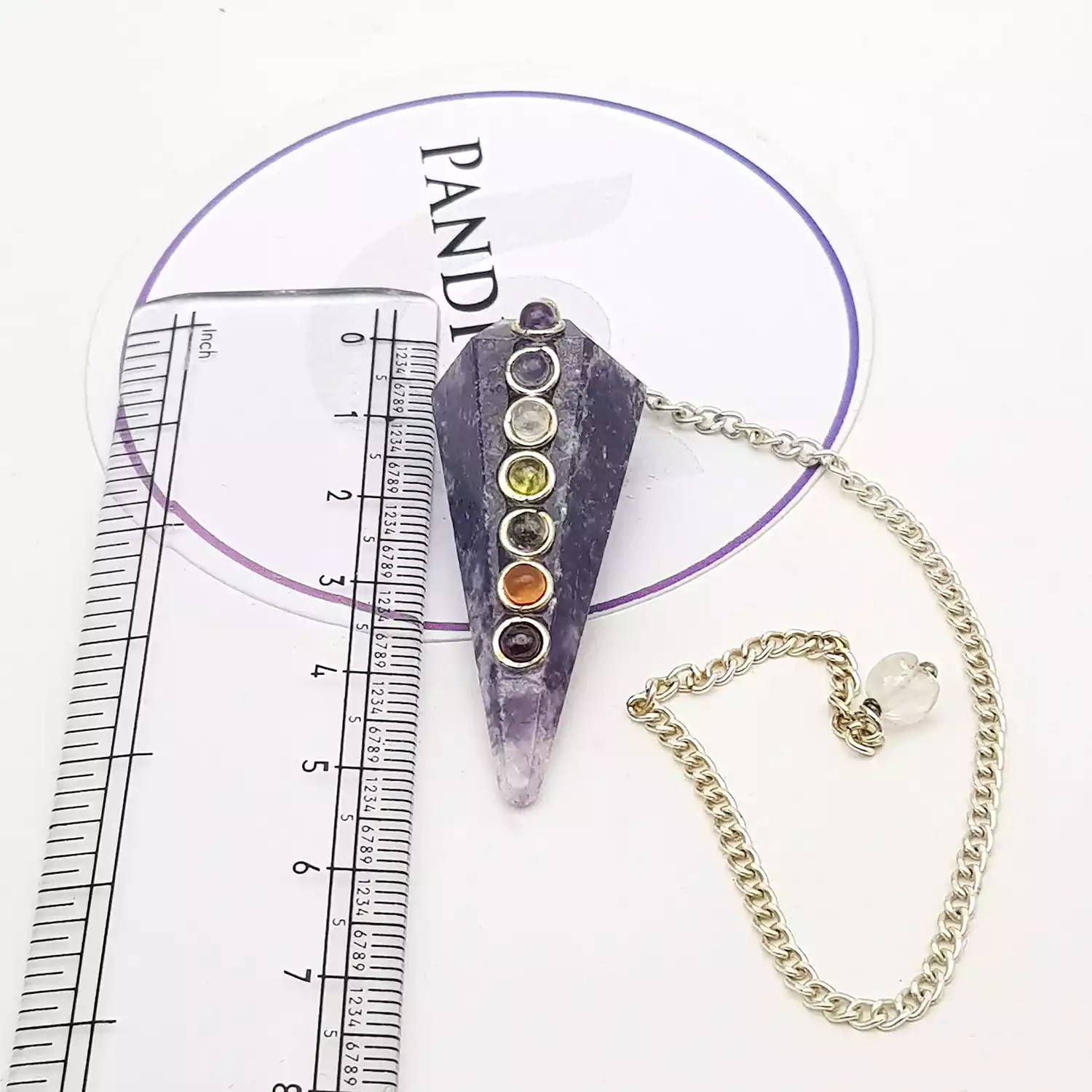 Lepidolite 7 Chakra Dowsing Pendulum - To Reduce Stress - Image 5