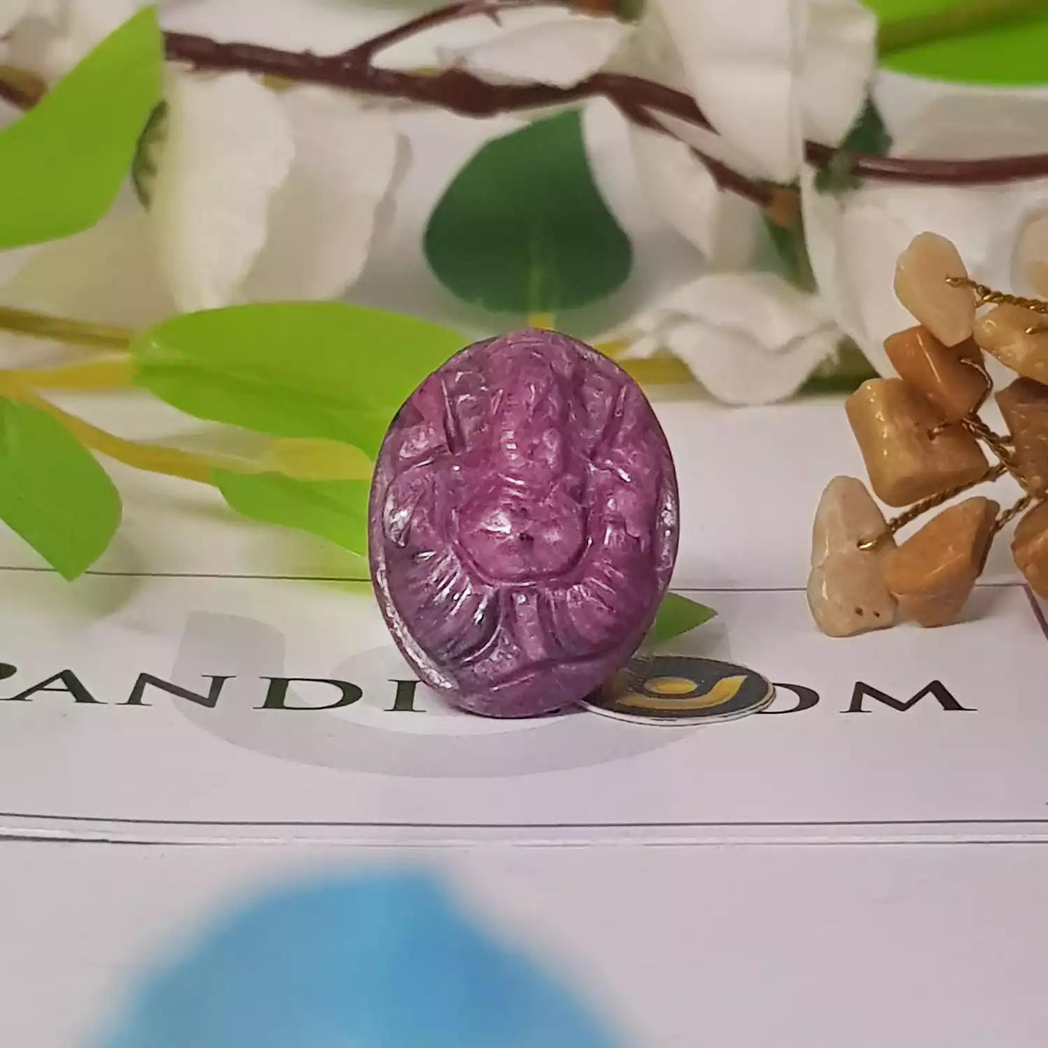 Lord Ganesha Ruby Carving - Image 3