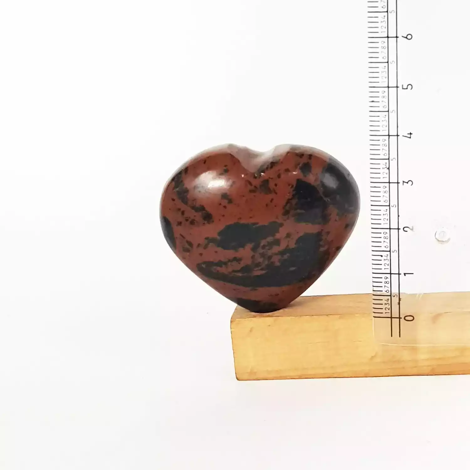Mahogany Obsidian Healing Crystal Heart Stone - For Protection - Image 3