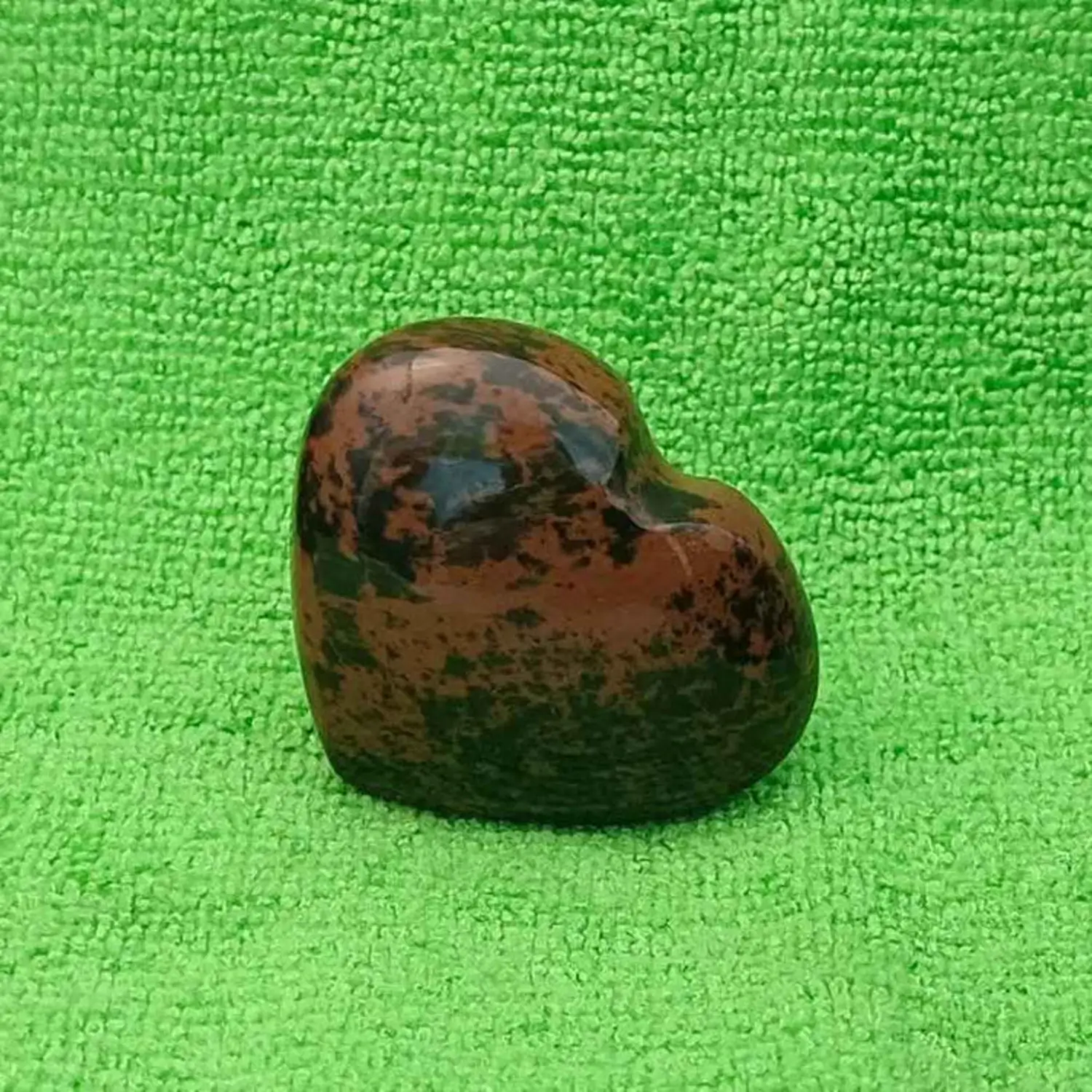 Mahogany Obsidian Healing Crystal Heart Stone - For Protection - Image 5