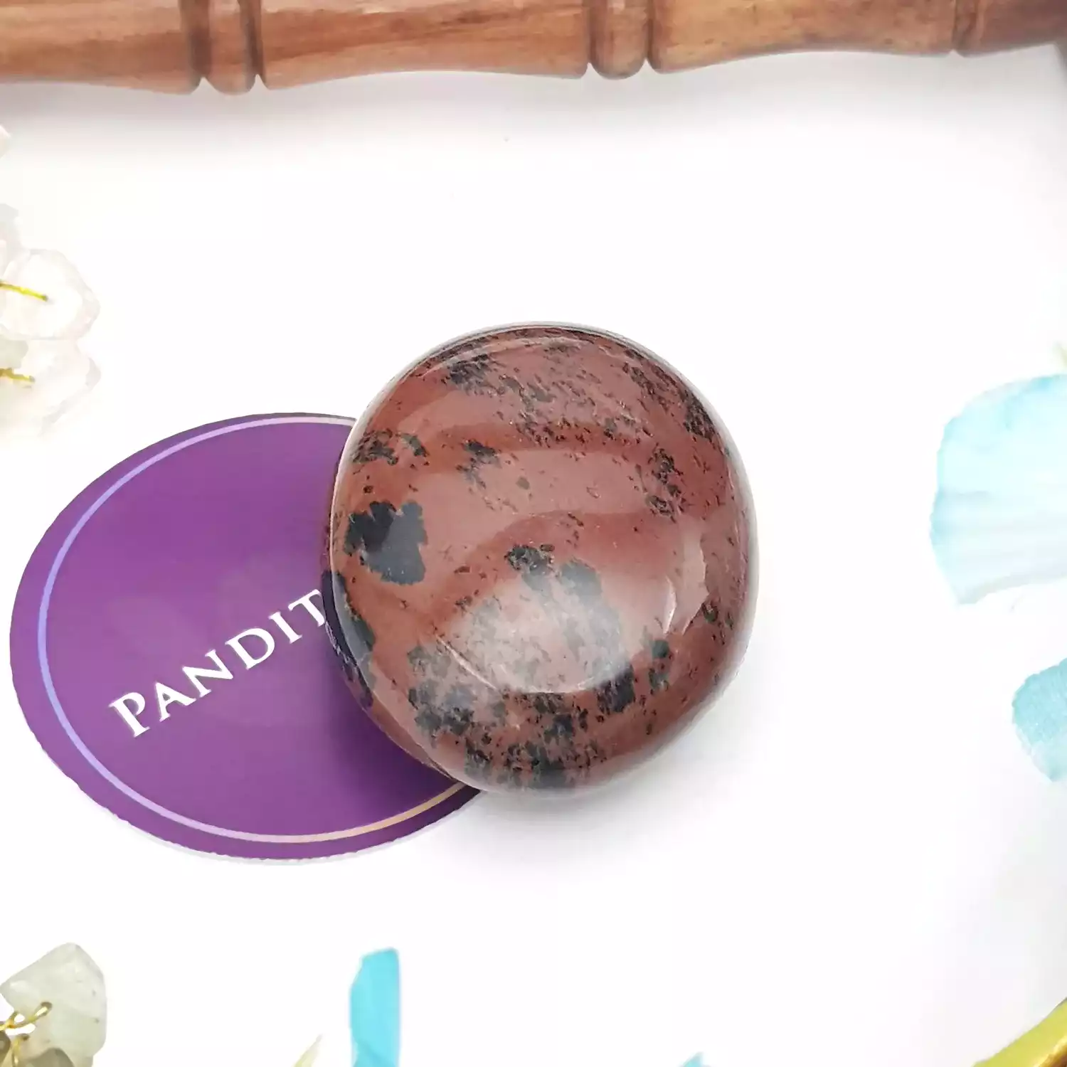 Mahogany Obsidian Healing Crystal Palm Stone - Image 4