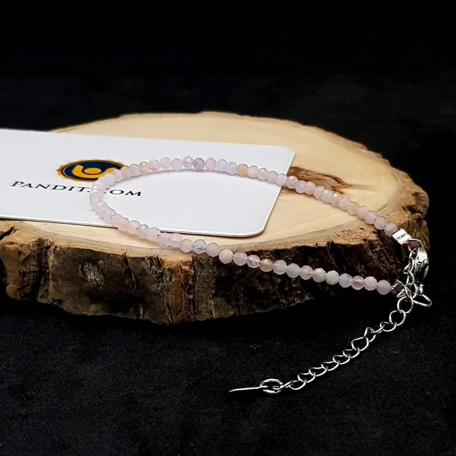 Morganite Adjustable Diamond Cut Bracelet