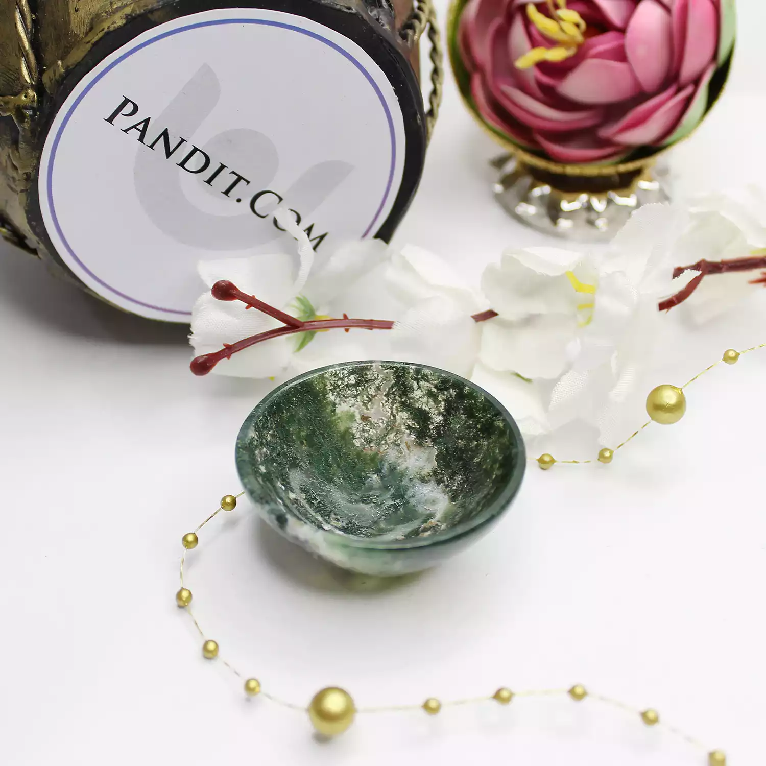 Moss Agate Bowl - To Promote Growth & Emotional Balance - Image 3