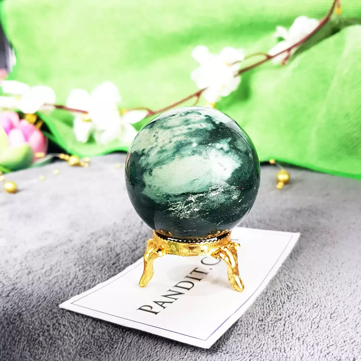 Moss Agate Crystal Ball - To Support Emotional Balance