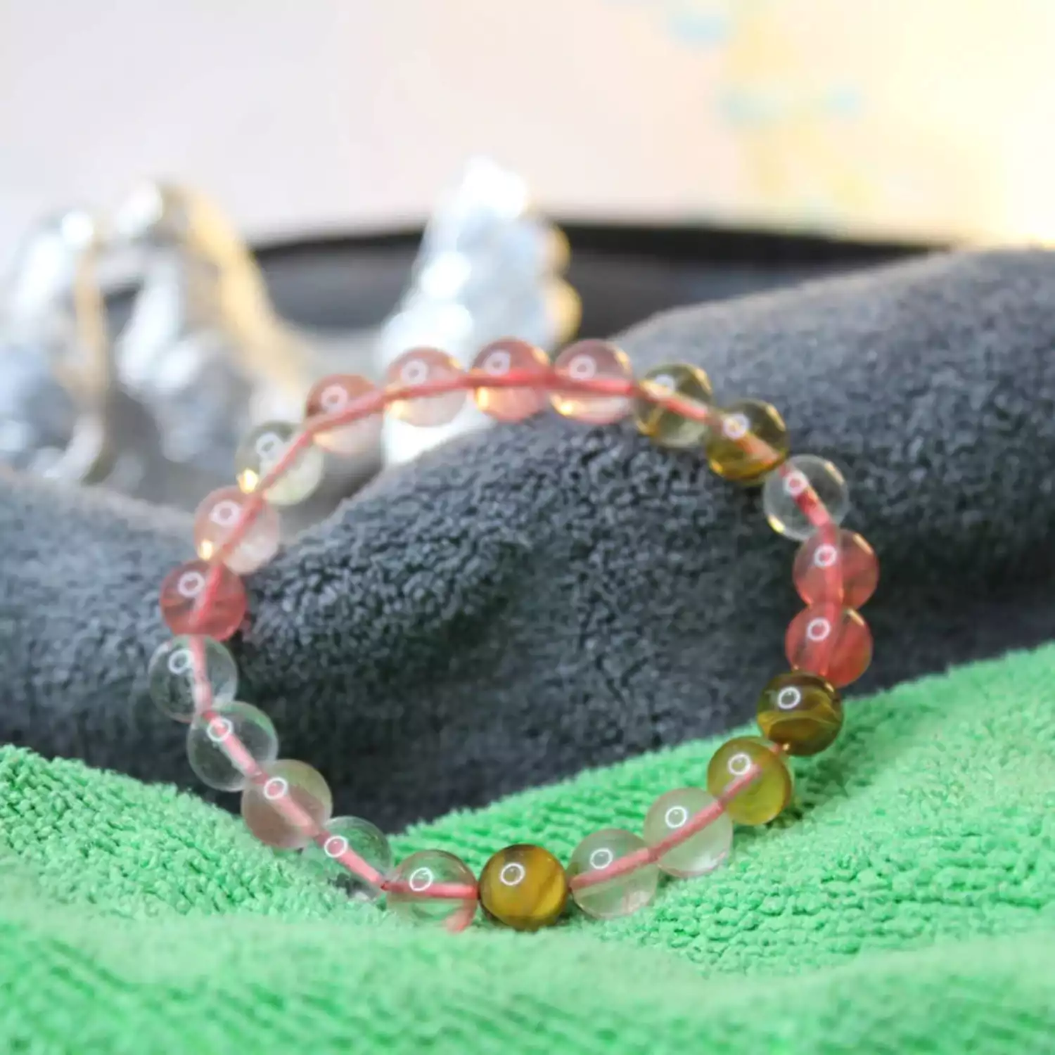 Multi Cherry Quartz Bracelet - To Gain Comforts & Luxuries - Image 2