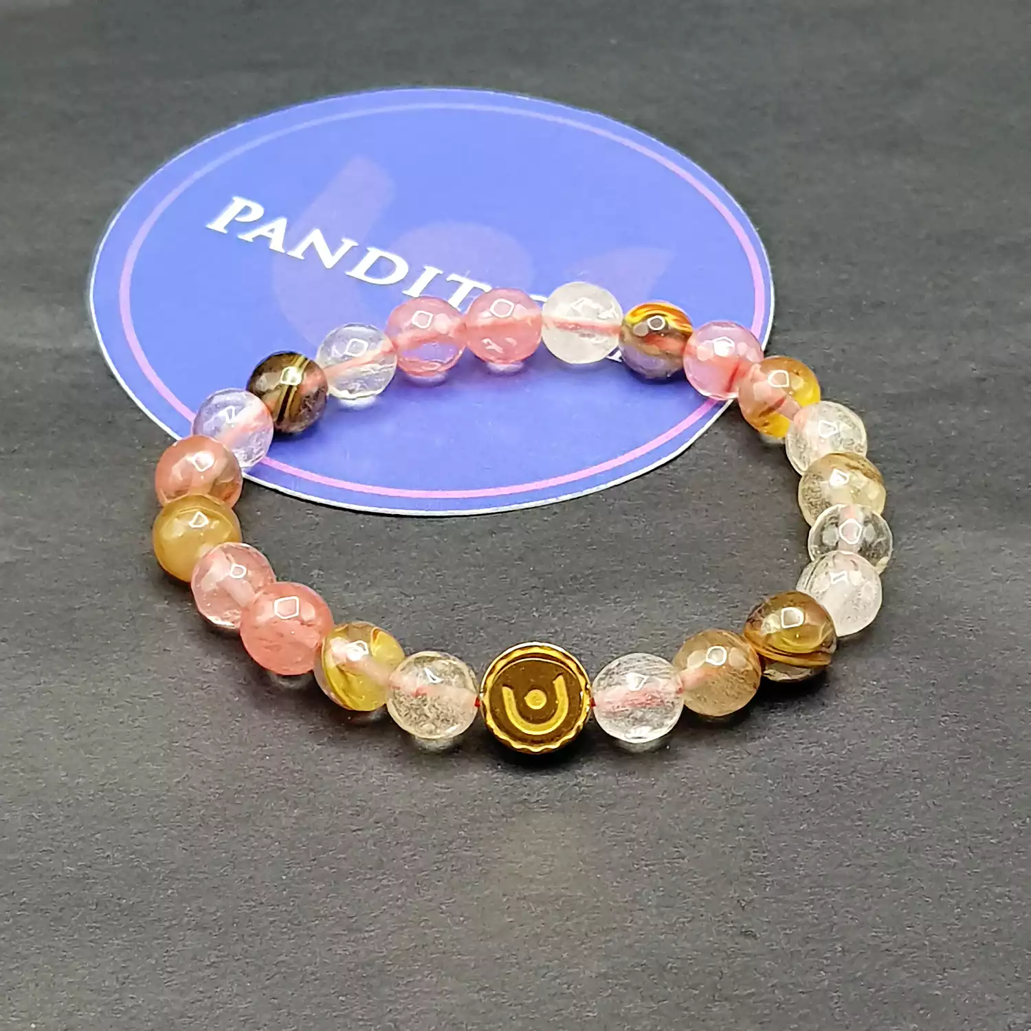 Multi Cherry Quartz Diamond Cut Bracelet - For Luxurious Life - Image 3