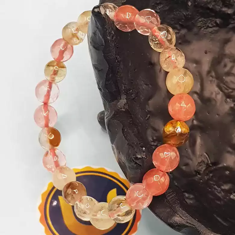 Multi Cherry Quartz Diamond Cut Bracelet - For Luxurious Life - Image 5