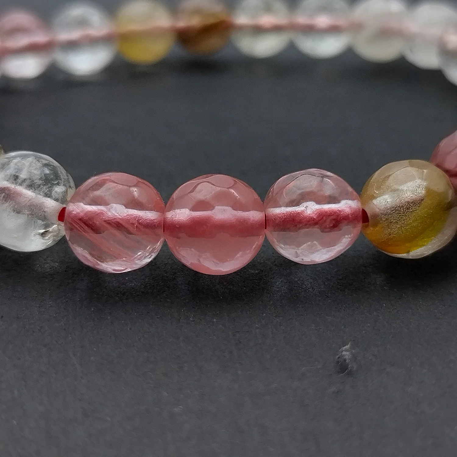 Multi Cherry Quartz Diamond Cut Bracelet - For Luxurious Life - Image 7