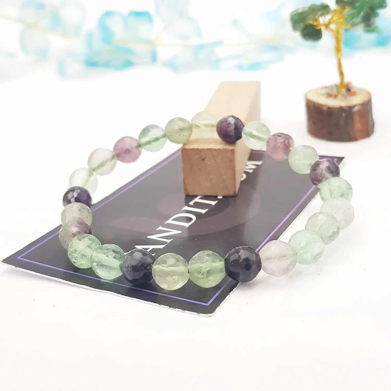 Multi Fluorite Diamond Cut Bracelet - To Bring Harmony - Image 2