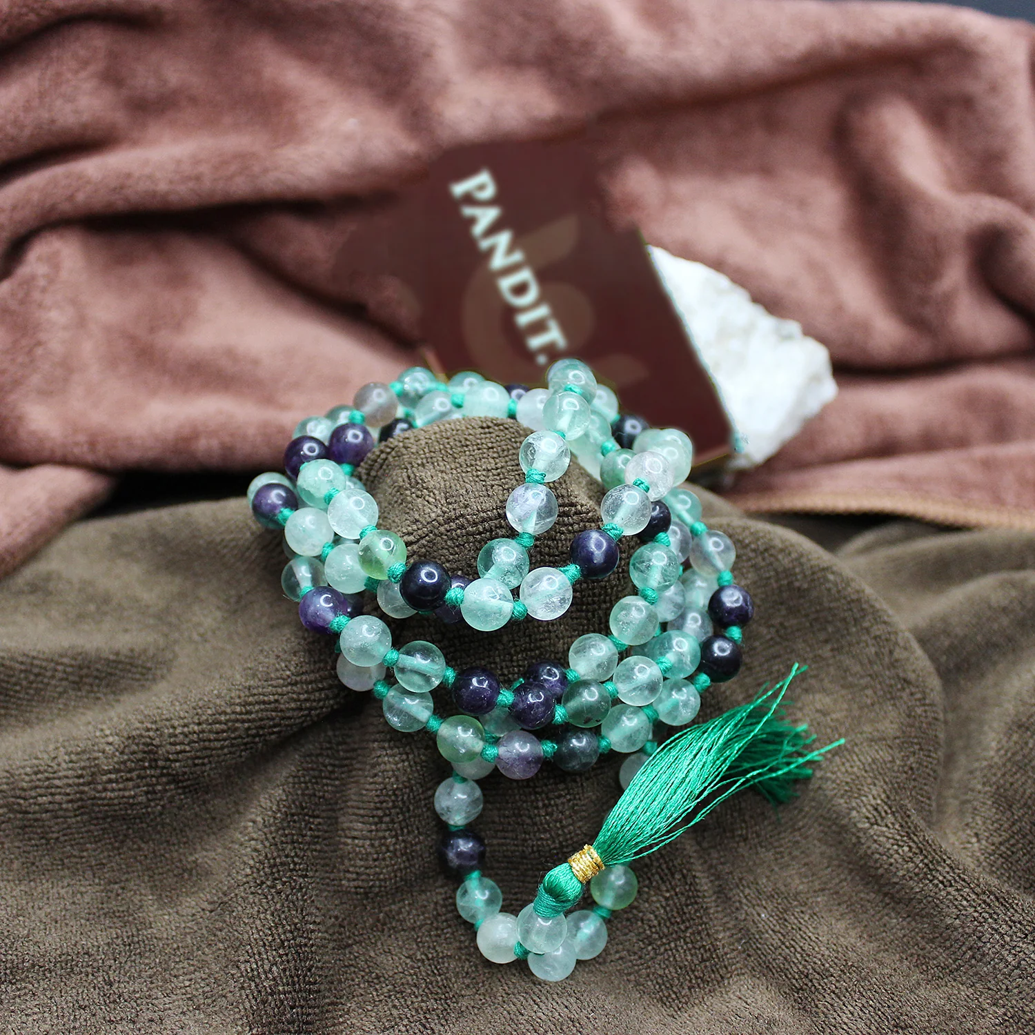 Multi Fluorite Mala - To Enhance Luck & Spiritual Enlightenment - Image 2
