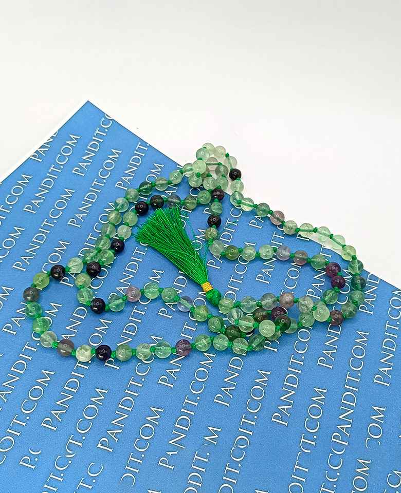 Multi Fluorite Mala - To Enhance Luck & Spiritual Enlightenment - Image 4
