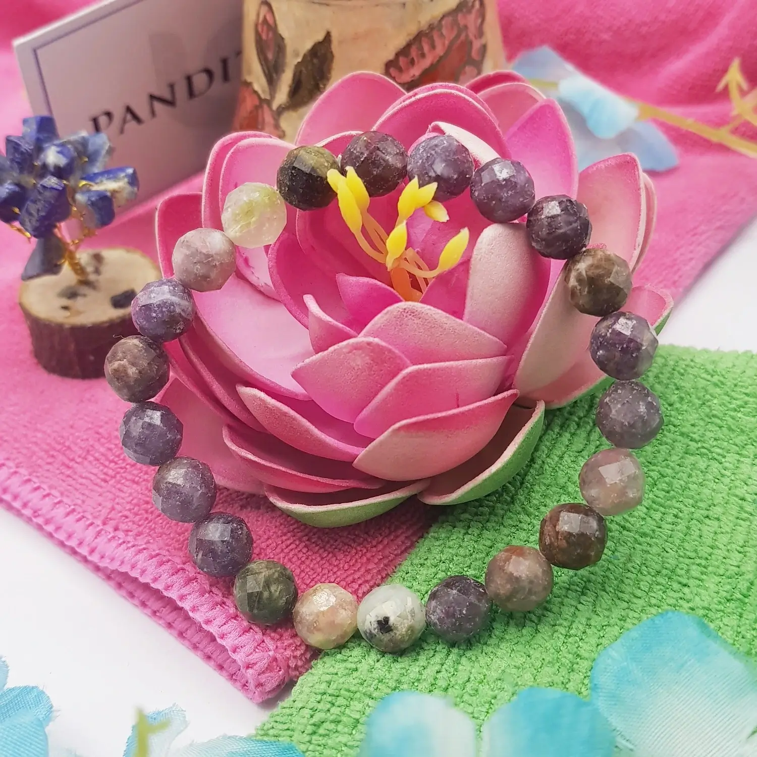 Multi Tourmaline Diamond Cut Bracelet - To Boost Confidence