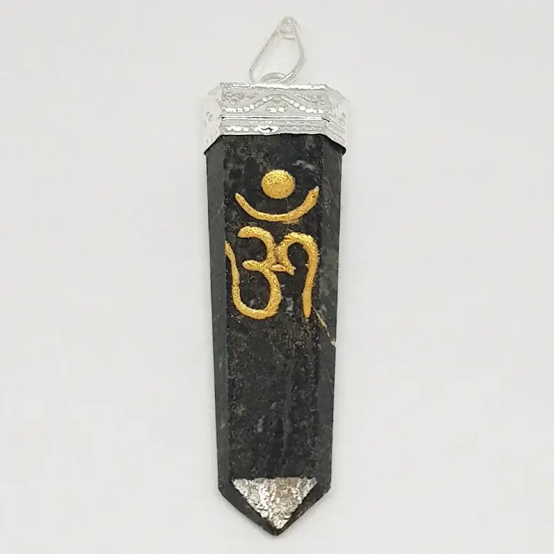 Nuummite Om Pencil Pendant - Image 4