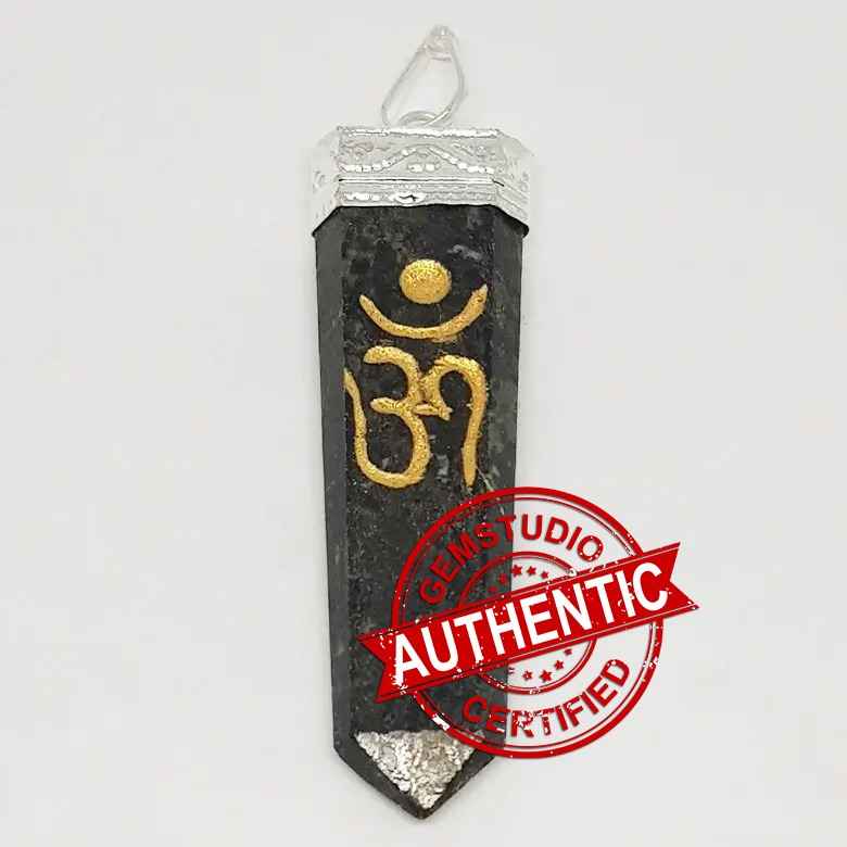 Nuummite Om Pencil Pendant - Image 5