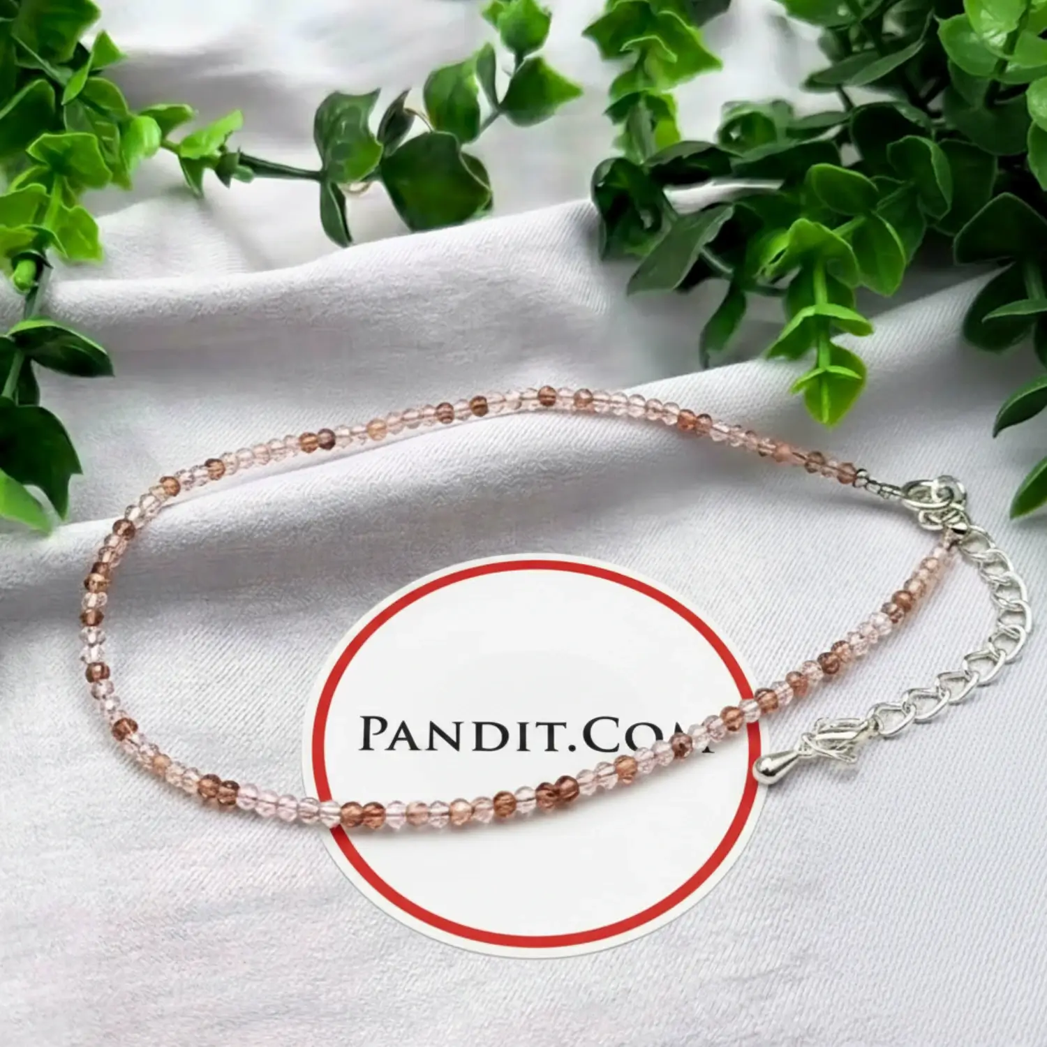 Orange Rutilated Quartz Anklet