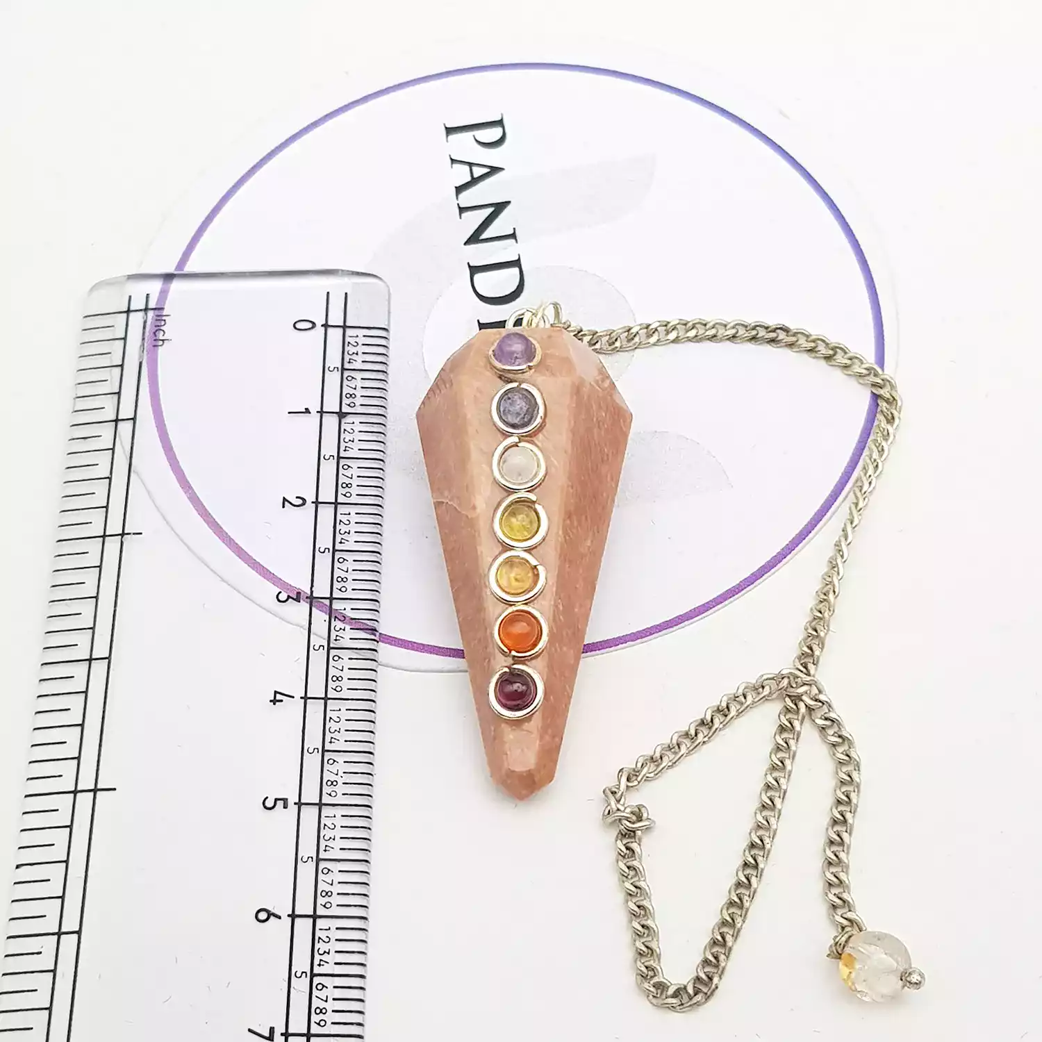 Peach Moonstone 7 Chakra Dowsing Pendulum - Detect Energy - Image 5
