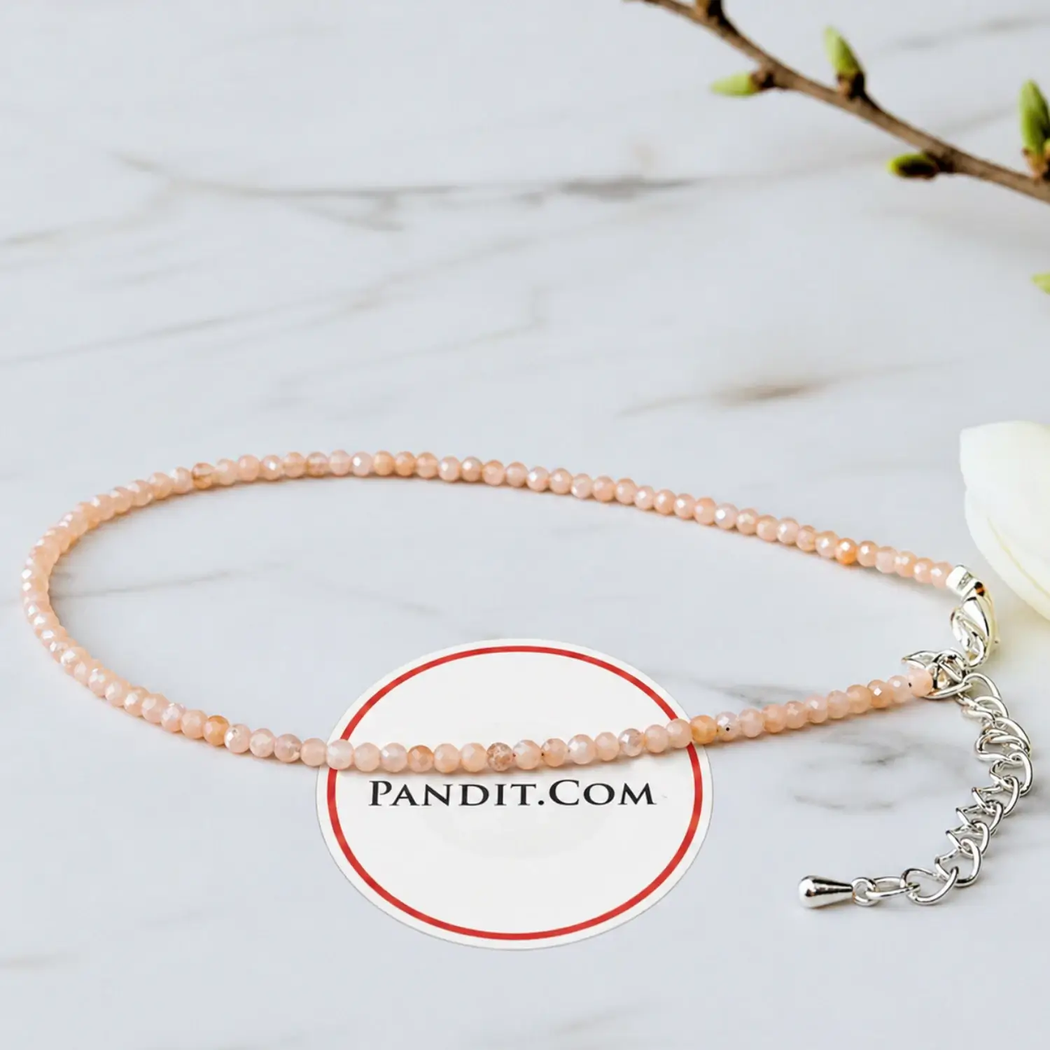 Peach Moonstone Anklet