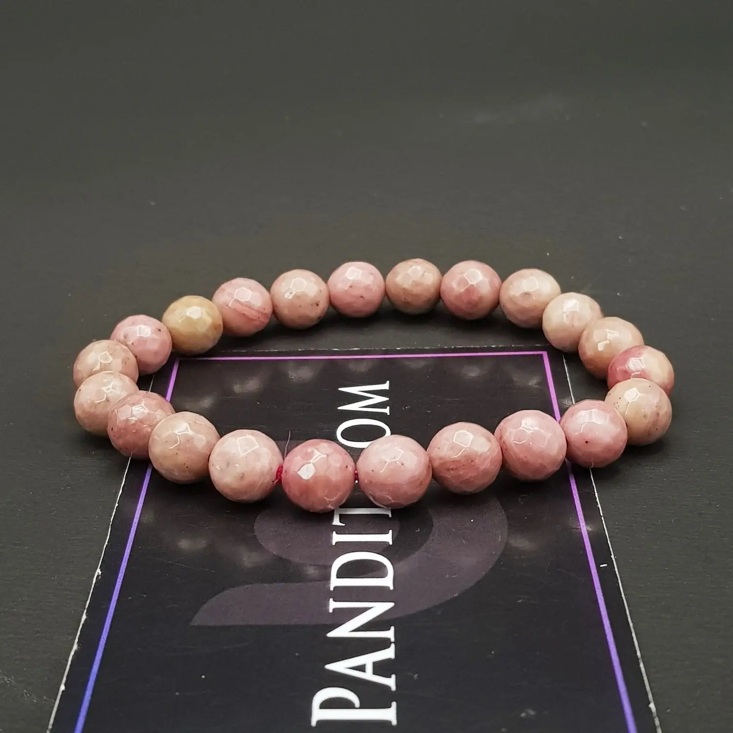 Pink Rhodonite Diamond Cut Bracelet - To Improve Personality - Image 3