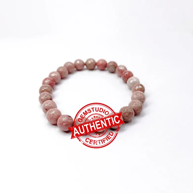Pink Rhodonite Diamond Cut Bracelet - To Improve Personality - Image 7