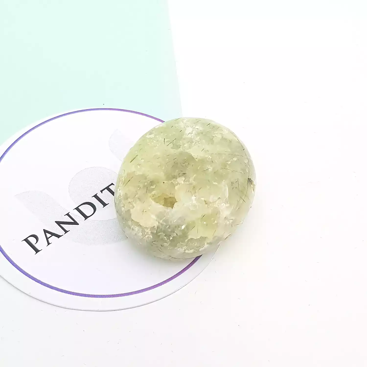 Prehnite Healing Crystal Palm Stone - Image 3