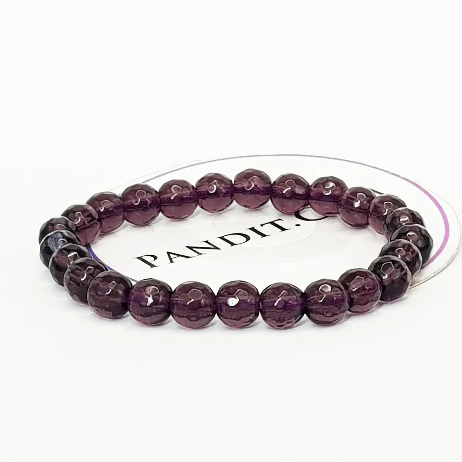Purple Diamond Cut Glass Bracelet - For Calmness & Happiness - Image 3