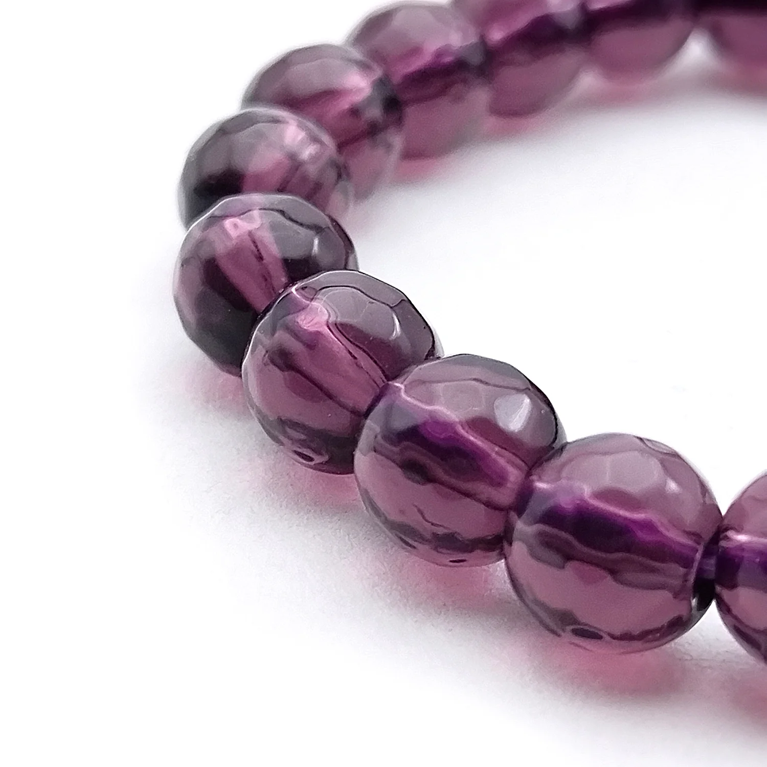 Purple Diamond Cut Glass Bracelet - For Calmness & Happiness - Image 4