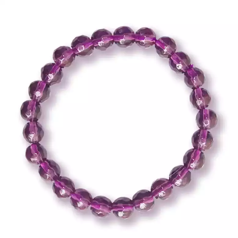 Purple Diamond Cut Glass Bracelet - For Calmness & Happiness - Image 5