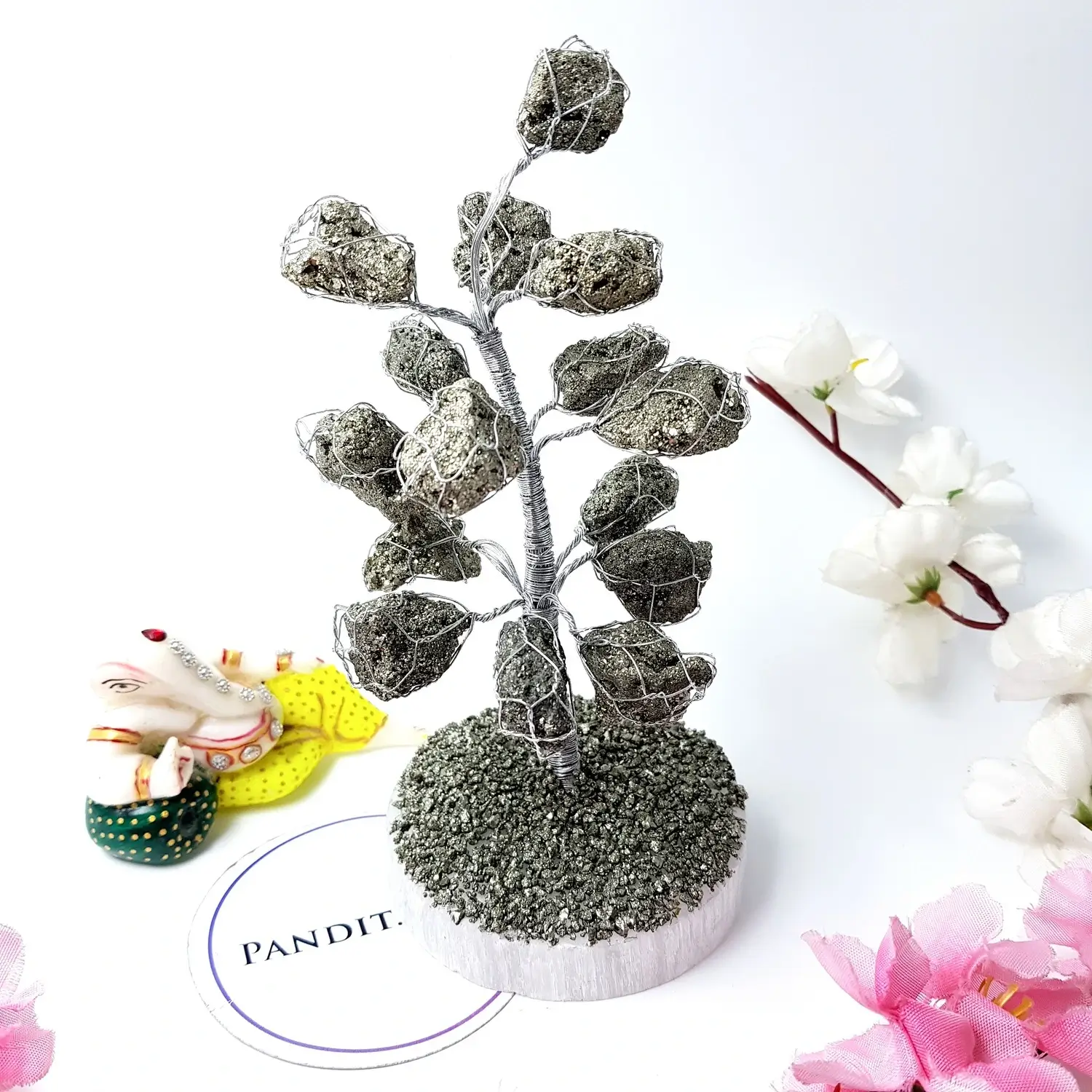 Pyrite Gemstone Tree with Selenite Charging Plate - Image 2