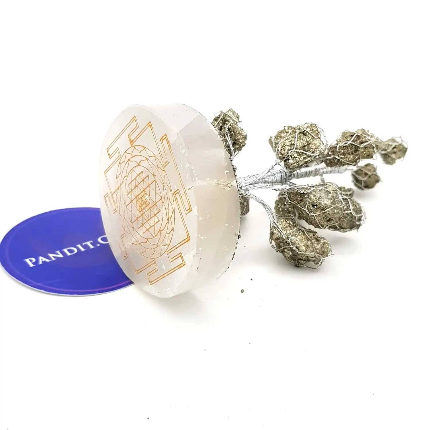 Pyrite Gemstone Tree with Selenite Charging Plate - Image 4